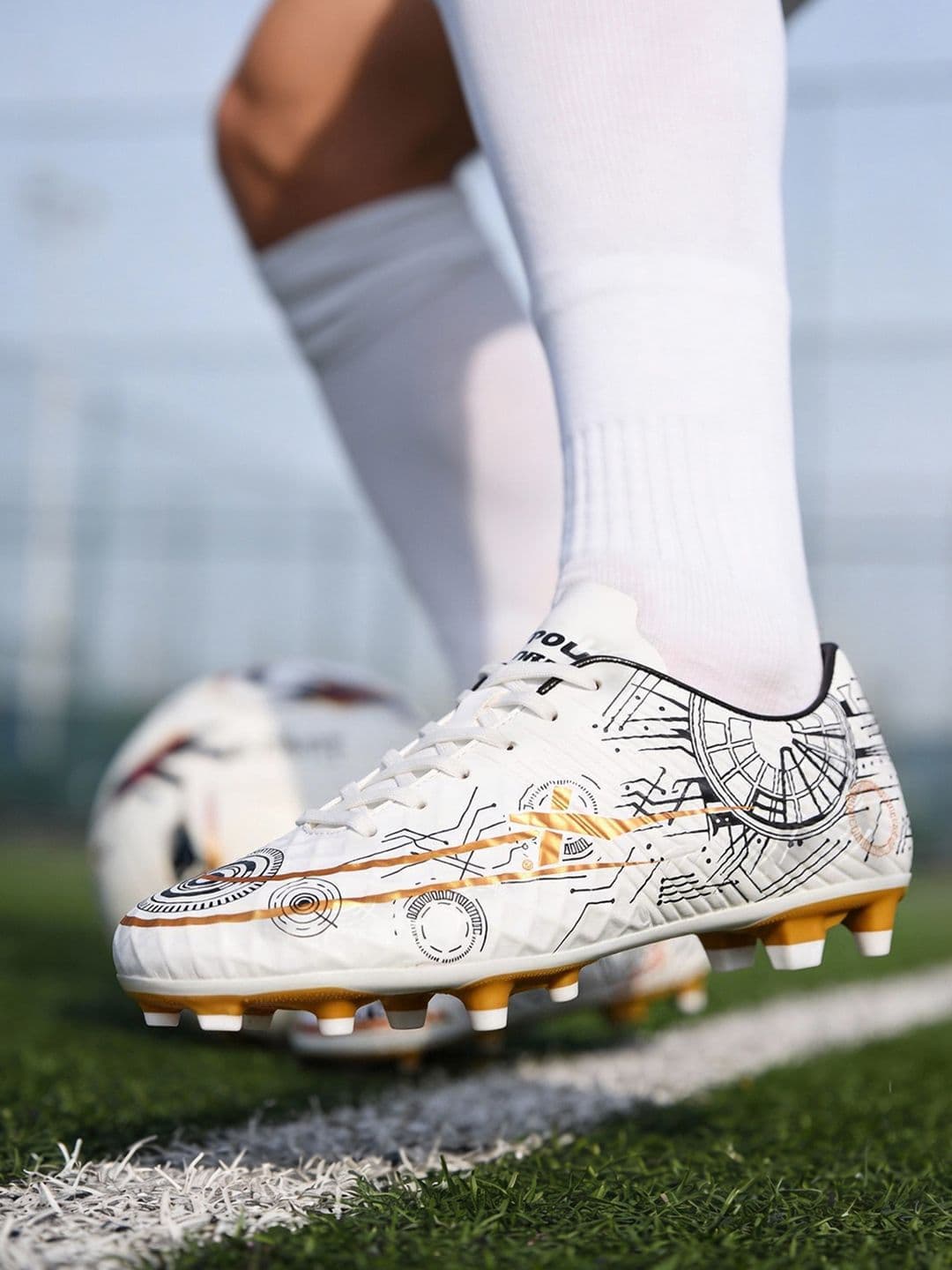 VECTOR X Hydra X Lace up Soccer Studs Embossed PU & TPU Sole Football Shoes