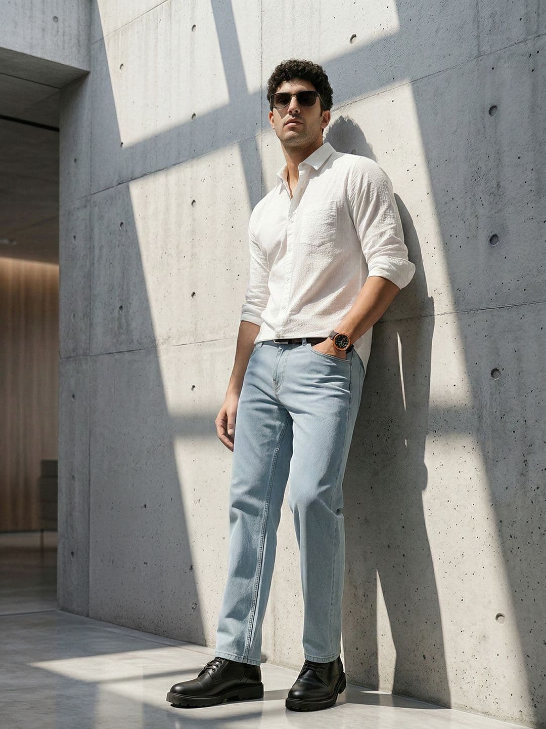 The Roadster Life Co. Men Straight Fit Stretchable Jeans With Bag - view 1