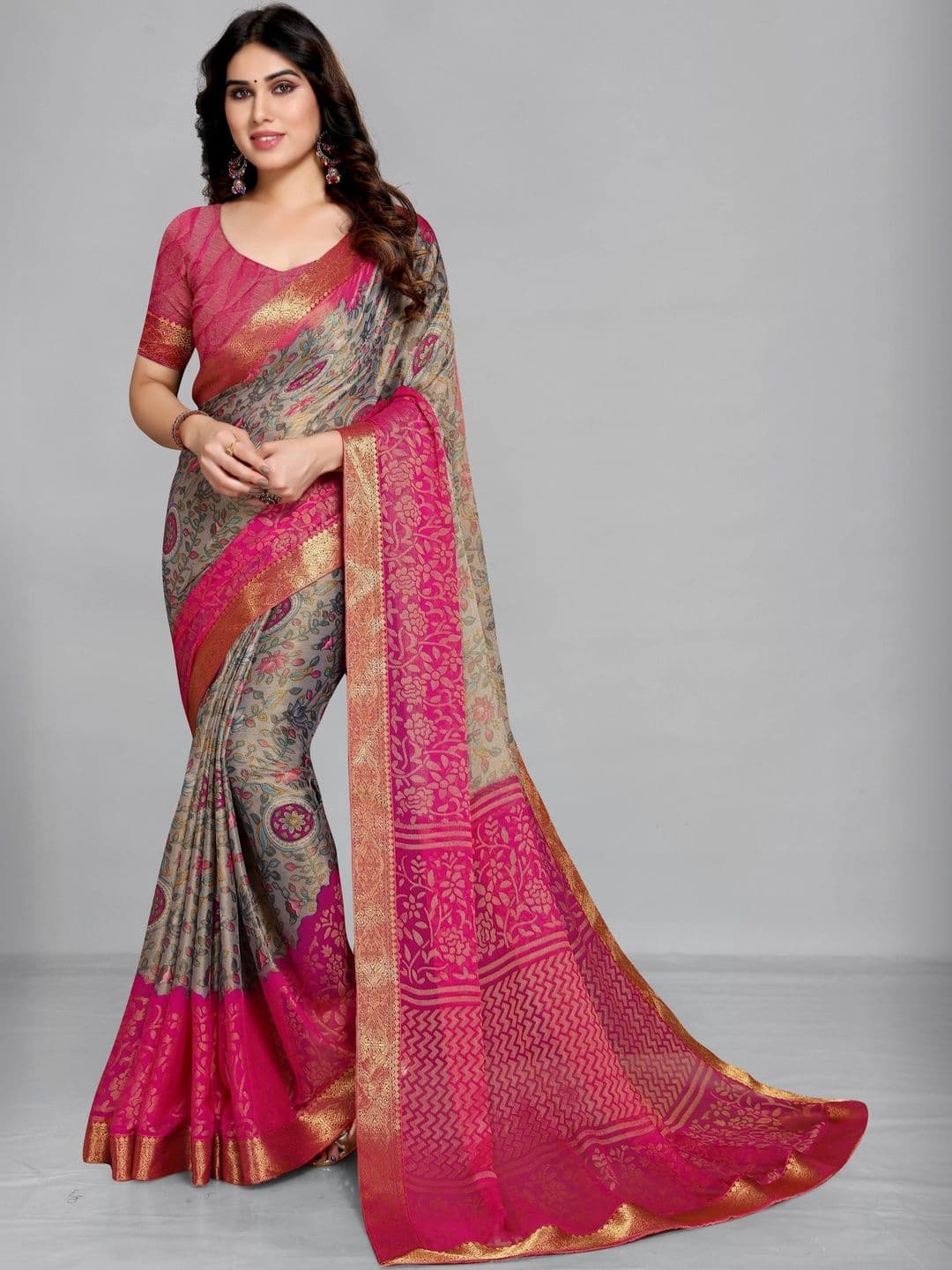 Anouk Woven Design Zari Brasso Saree - view 1