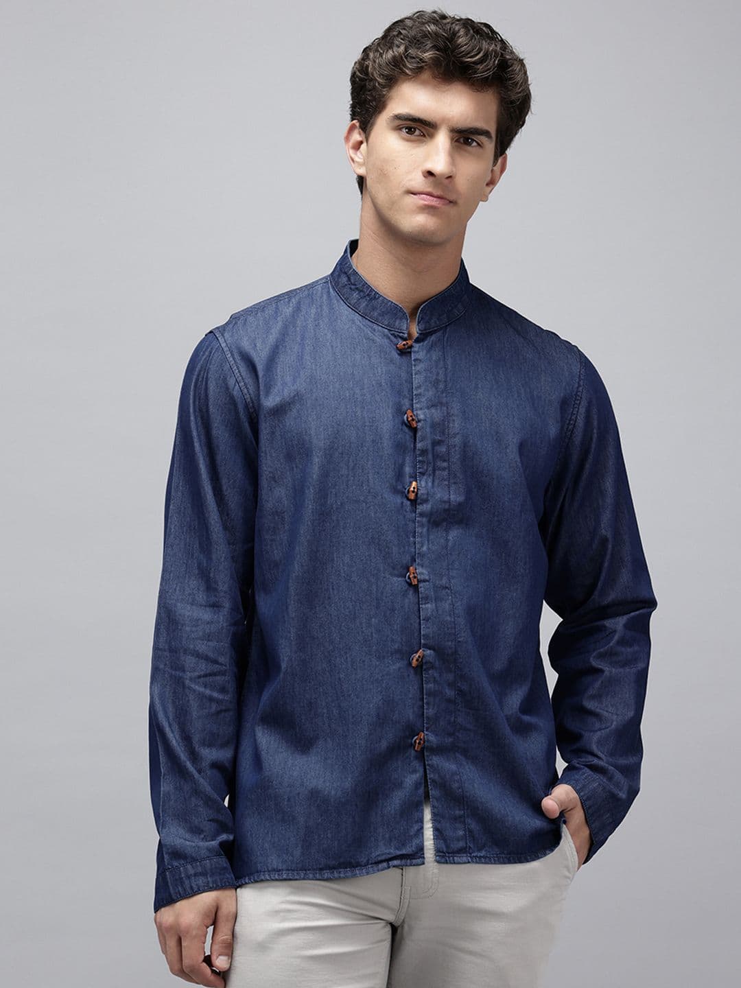 NAVNIV Mandarin Collar Straight Kurta - view 1