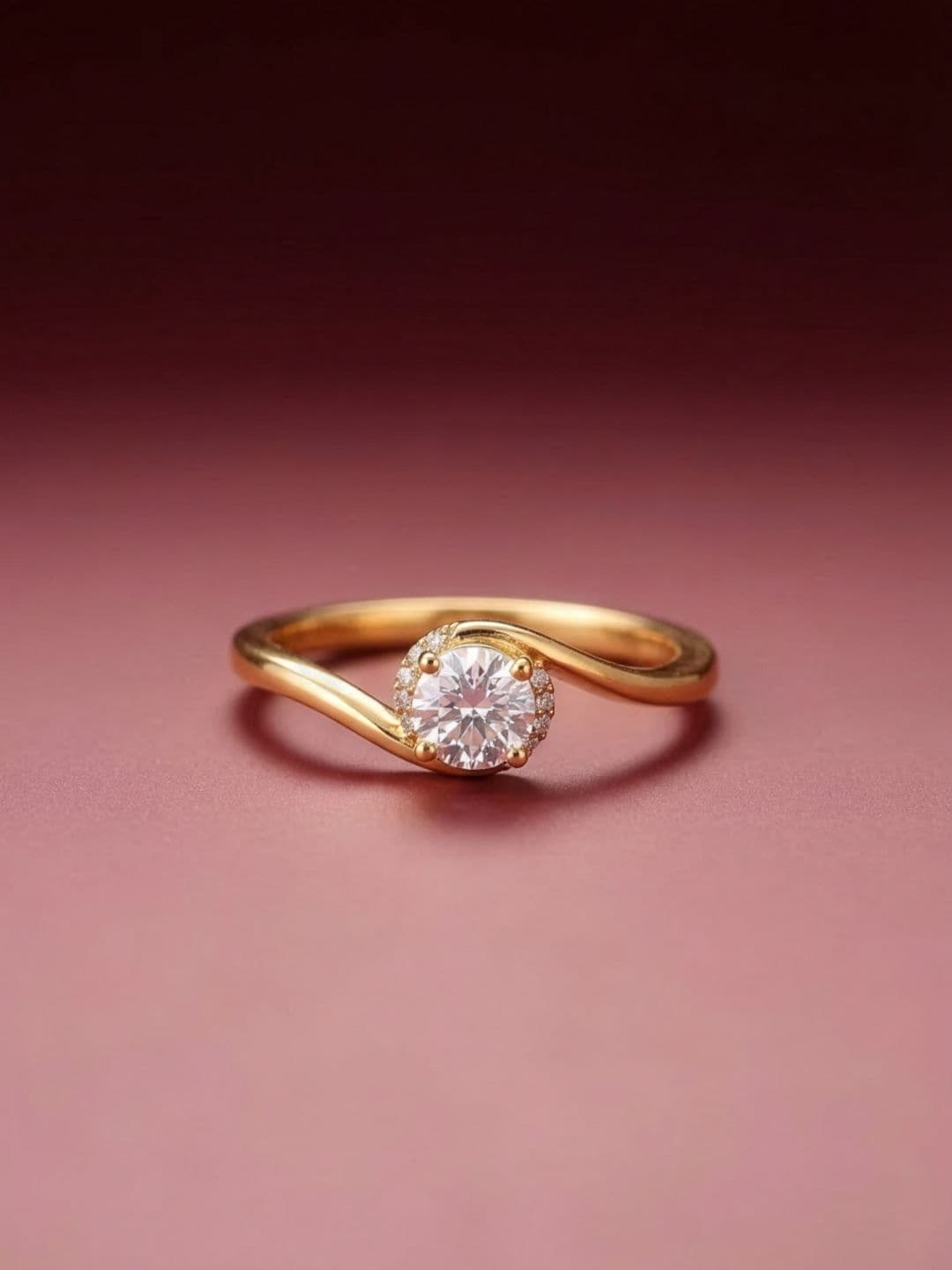 MAEJOY Solitaire twisted Lab grown diamond 92.5 Sterling Silver 18KT Rhodium plated ring - view 1