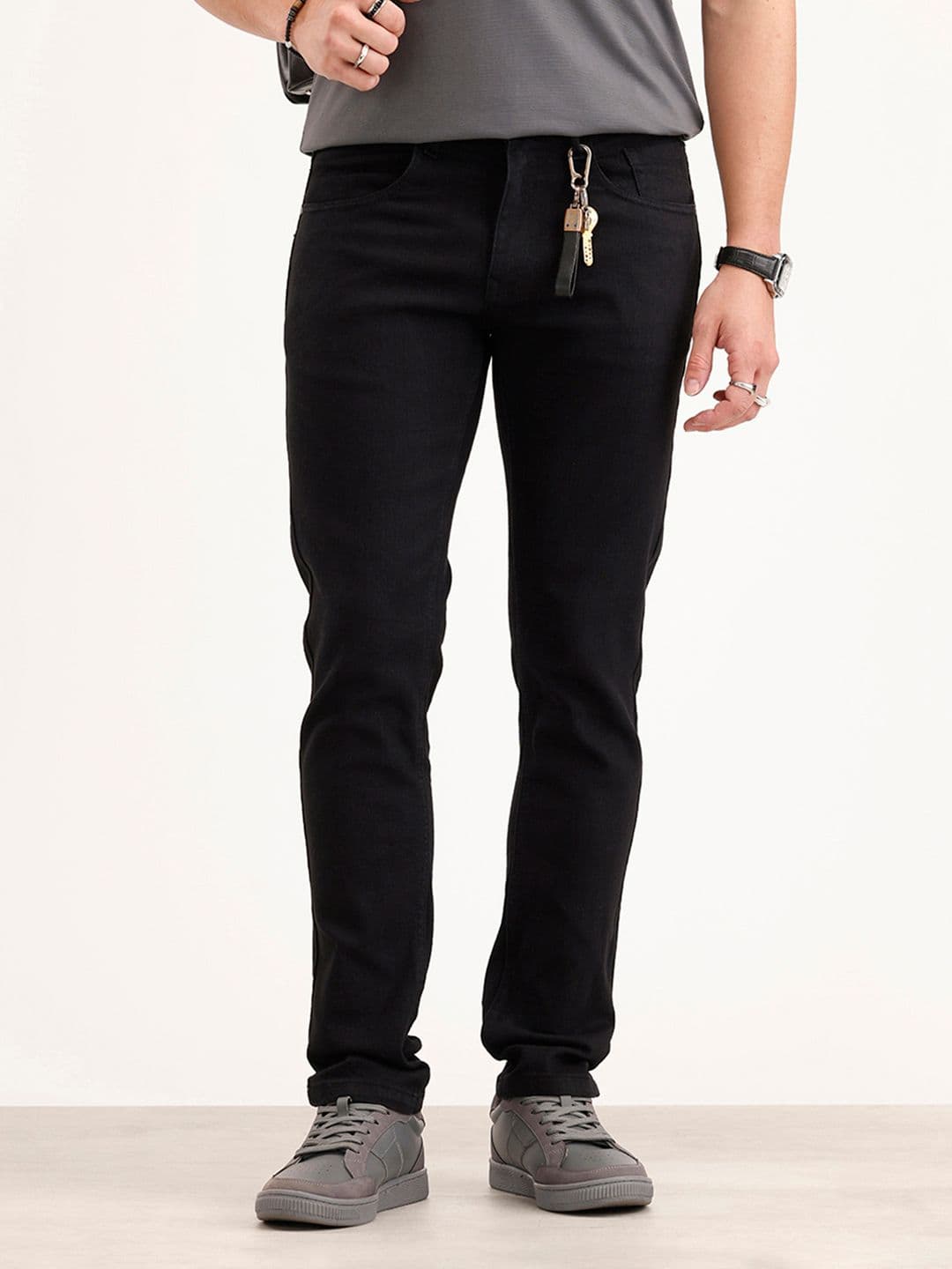 WROGN Men Slim Fit Stretchable Mid-Rise Jeans - view 1