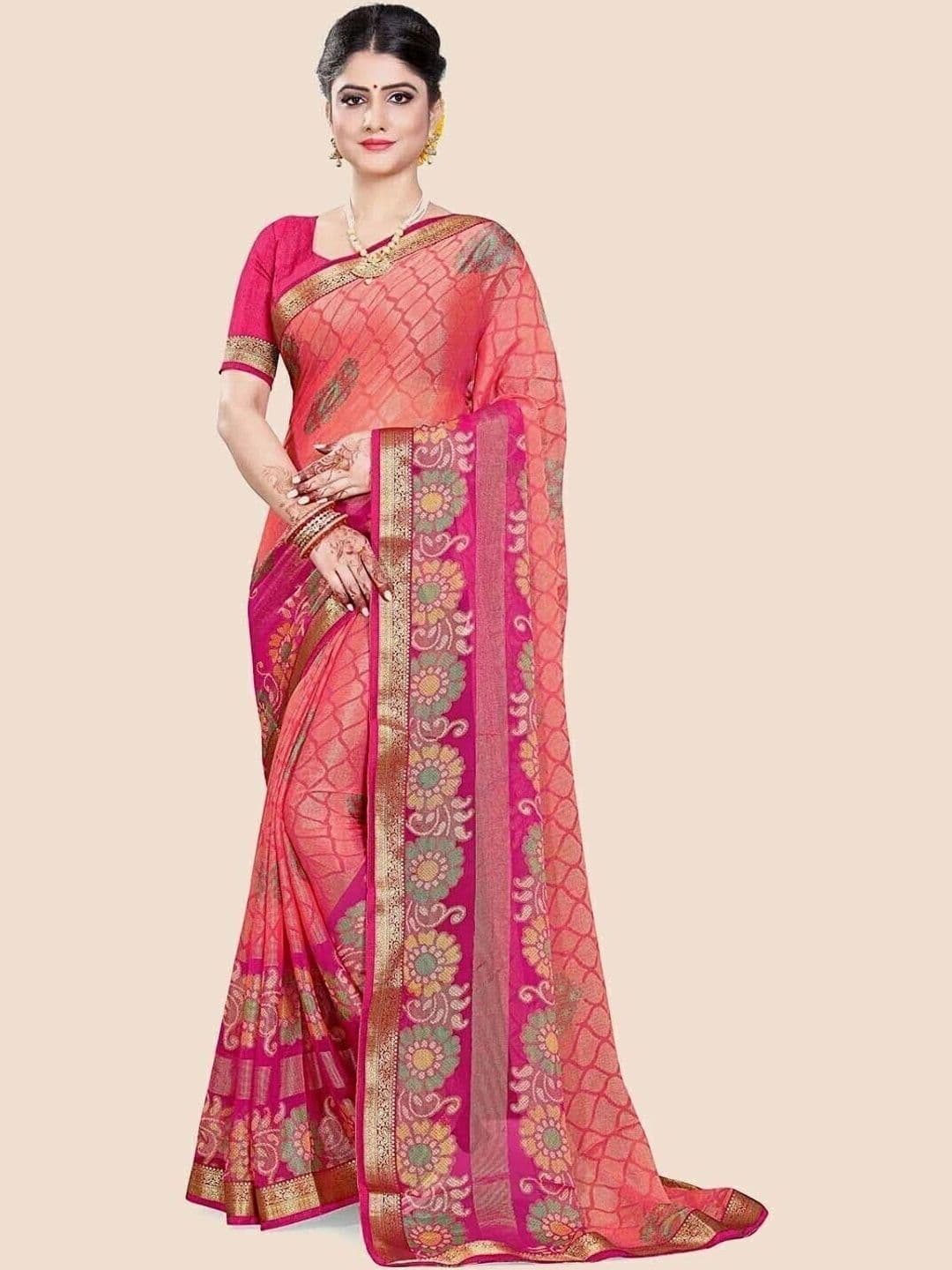 Anouk Floral Brasso Saree - view 1