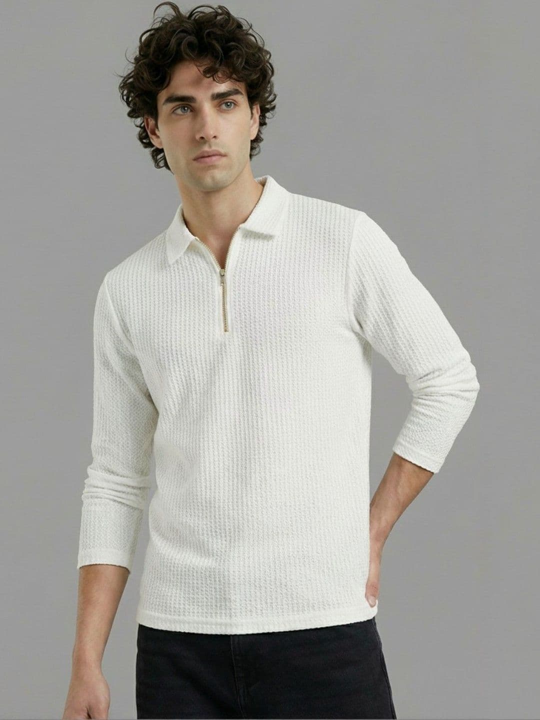 glitchez Men Polo Cotton Blend Men Full Sleeve Casual Regular Fit Tshirts - view 1