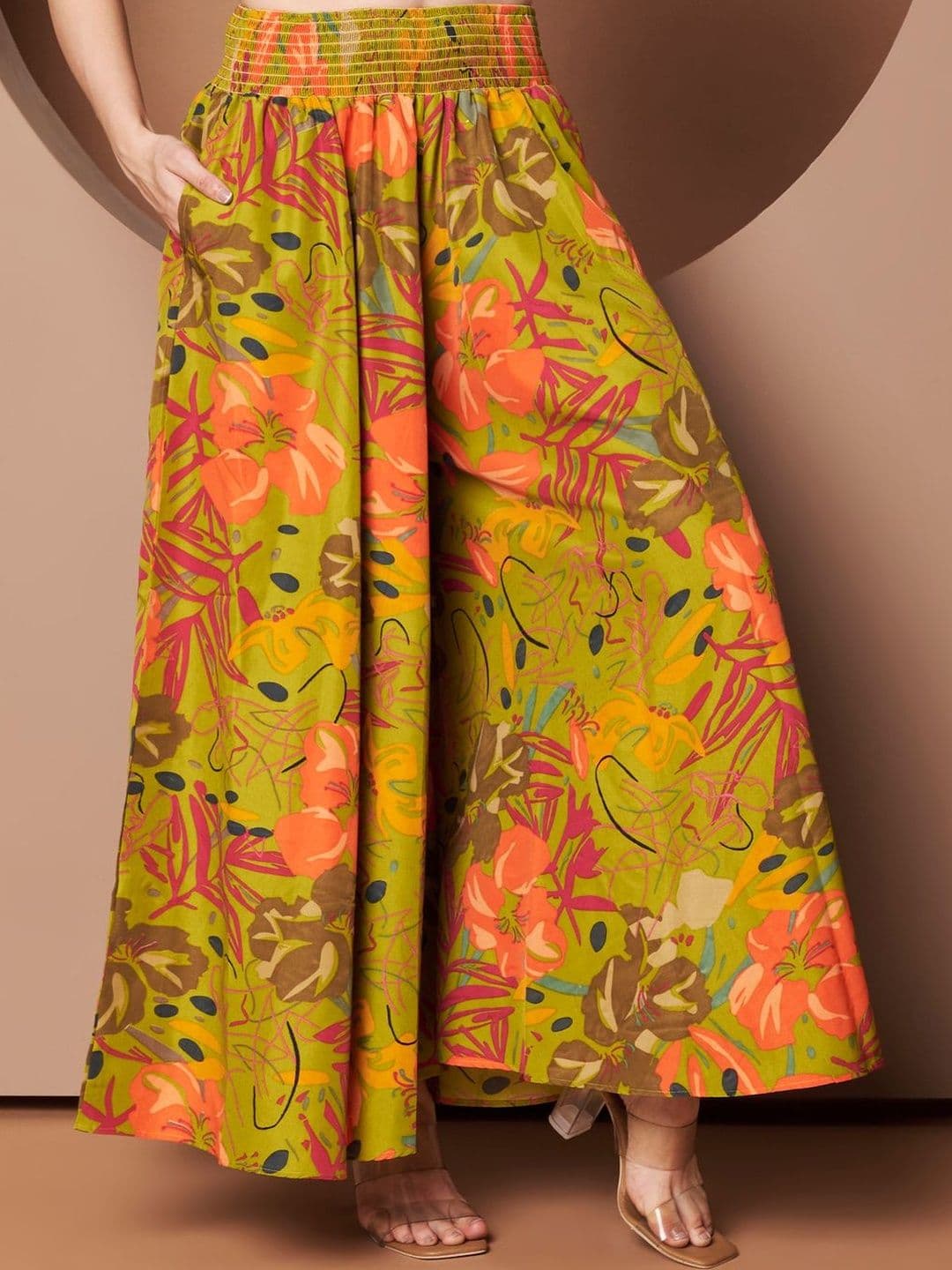 ZWERLON Women Floral Printed Flared Palazzos - view 1