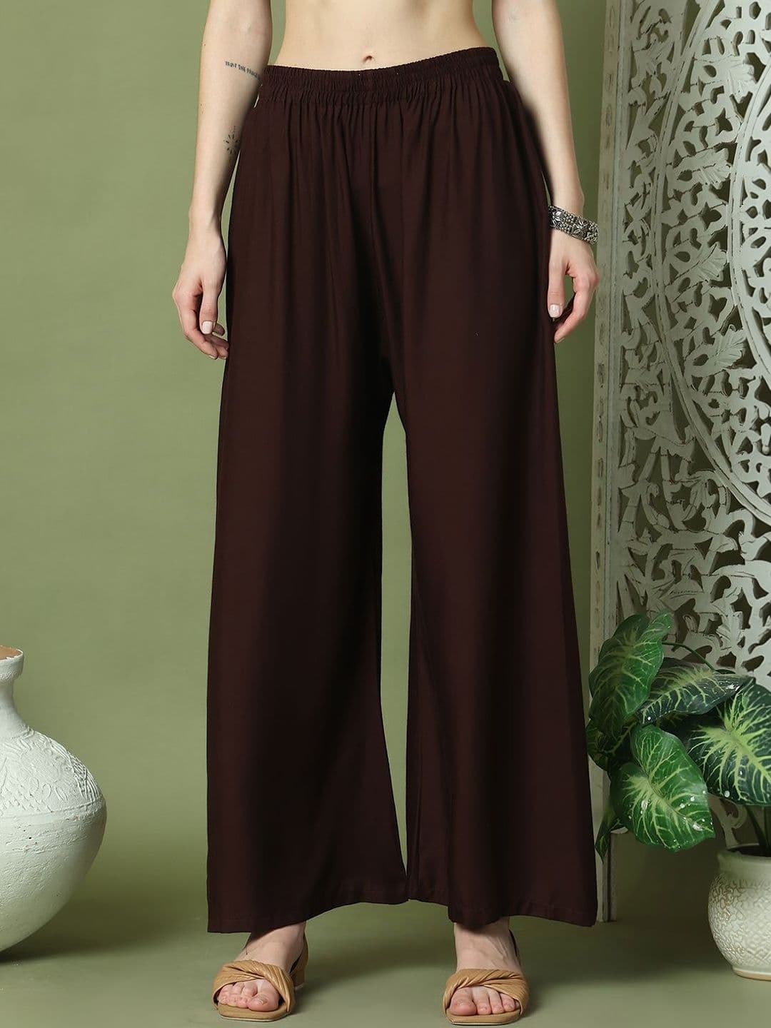 KALINI Women Flared Ethnic Palazzos - view 1