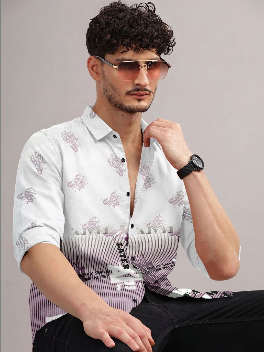 SANBROS Men Cotton Printed Shirts - view 1
