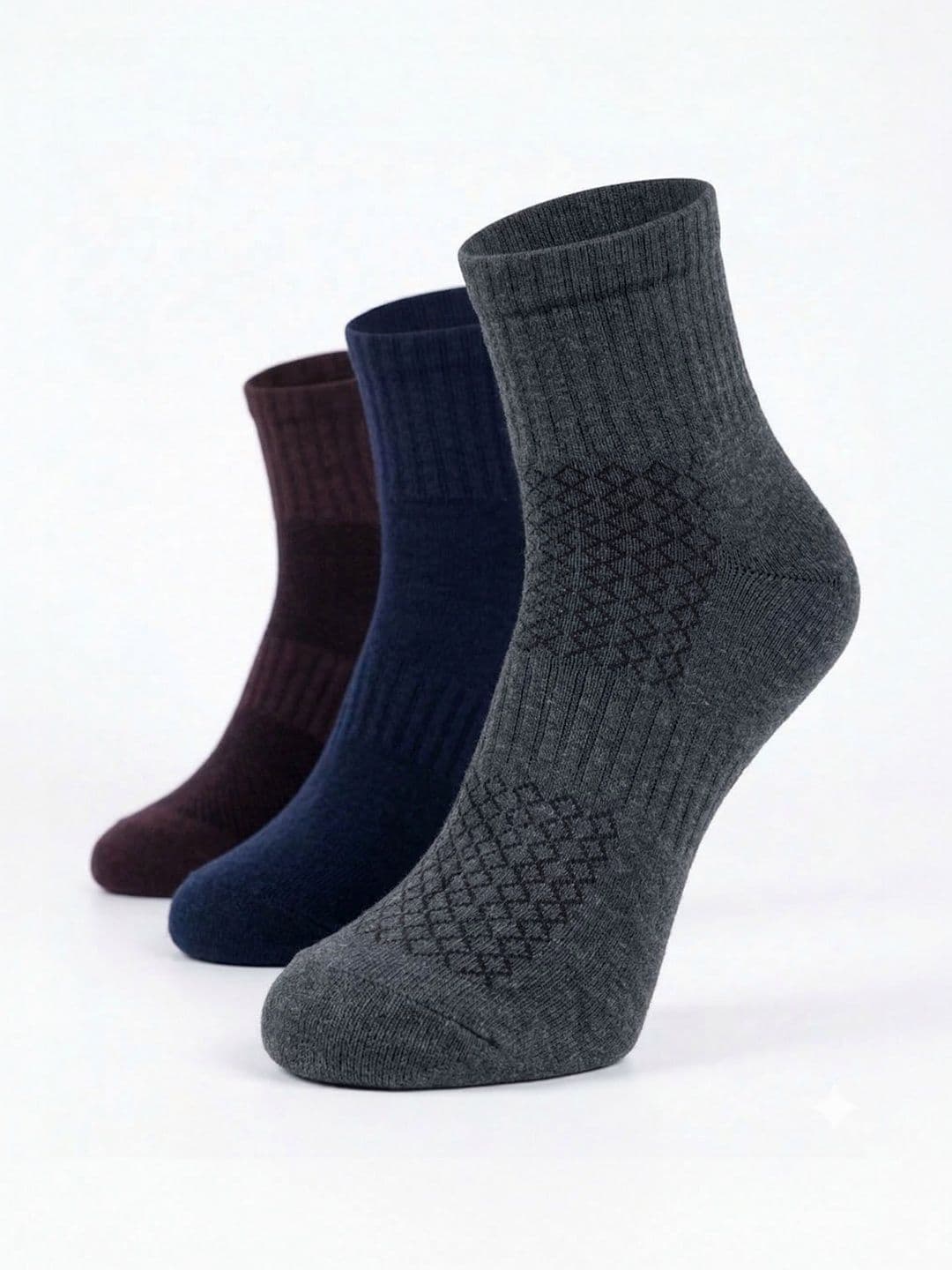 Dollar Men Pack of 3 Cotton Assorted Ankle Length Socks - view 1