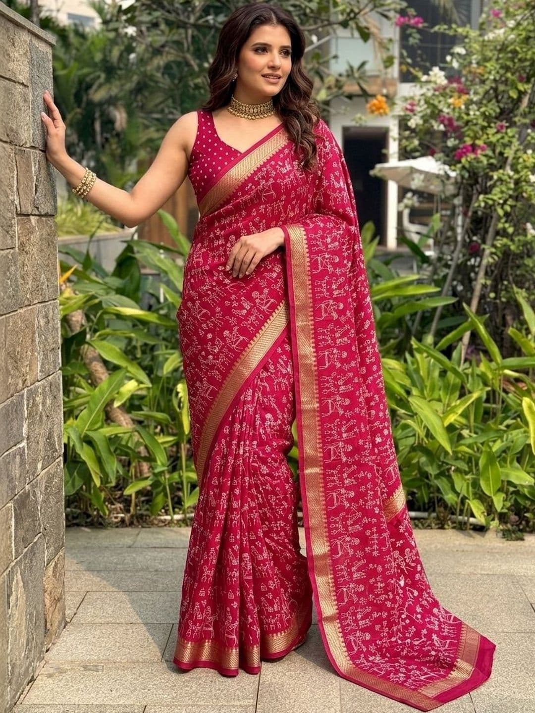 Kalista Printed Woven Cotton Sarees - view 1