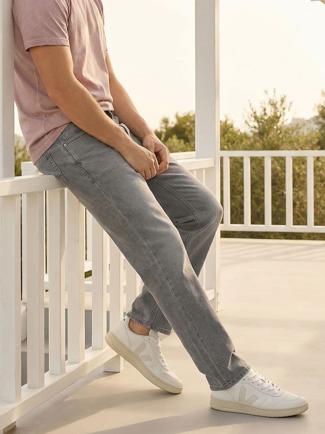 Mast & Harbour Men Straight Fit Light Fade Jeans