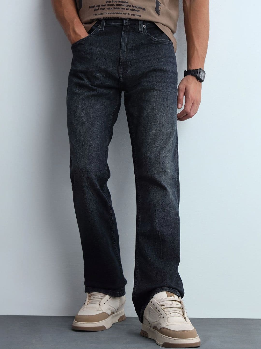 Flying Machine Men Bootcut Mid-Rise Light Fade Stretchable Jeans - view 1