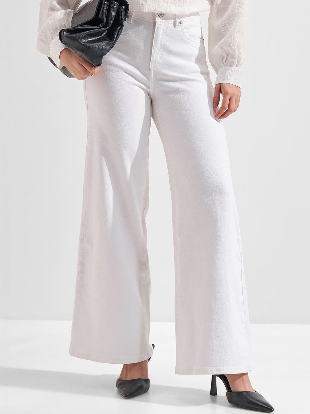 Tokyo Talkies Women Wide Leg Mid-Rise Jeans - view 1