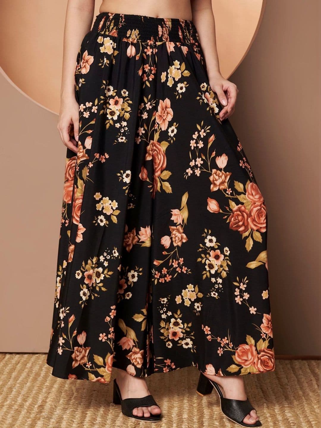 OTABU Women Floral Printed Flared Palazzos - view 1