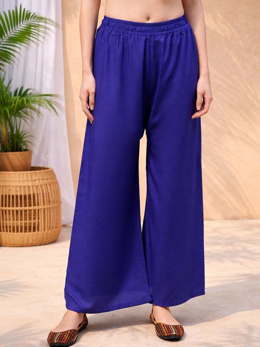 KALINI Women Flared Ethnic Palazzos - view 1