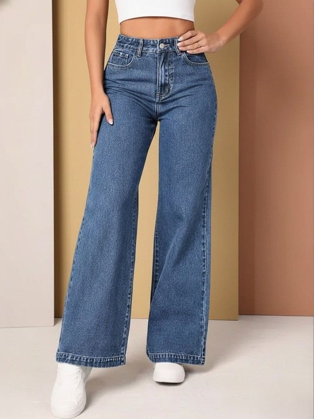 R.Code by The Roadster Life Co. Women Wide Leg High-Rise Light Fade Stretchable Jeans - view 1