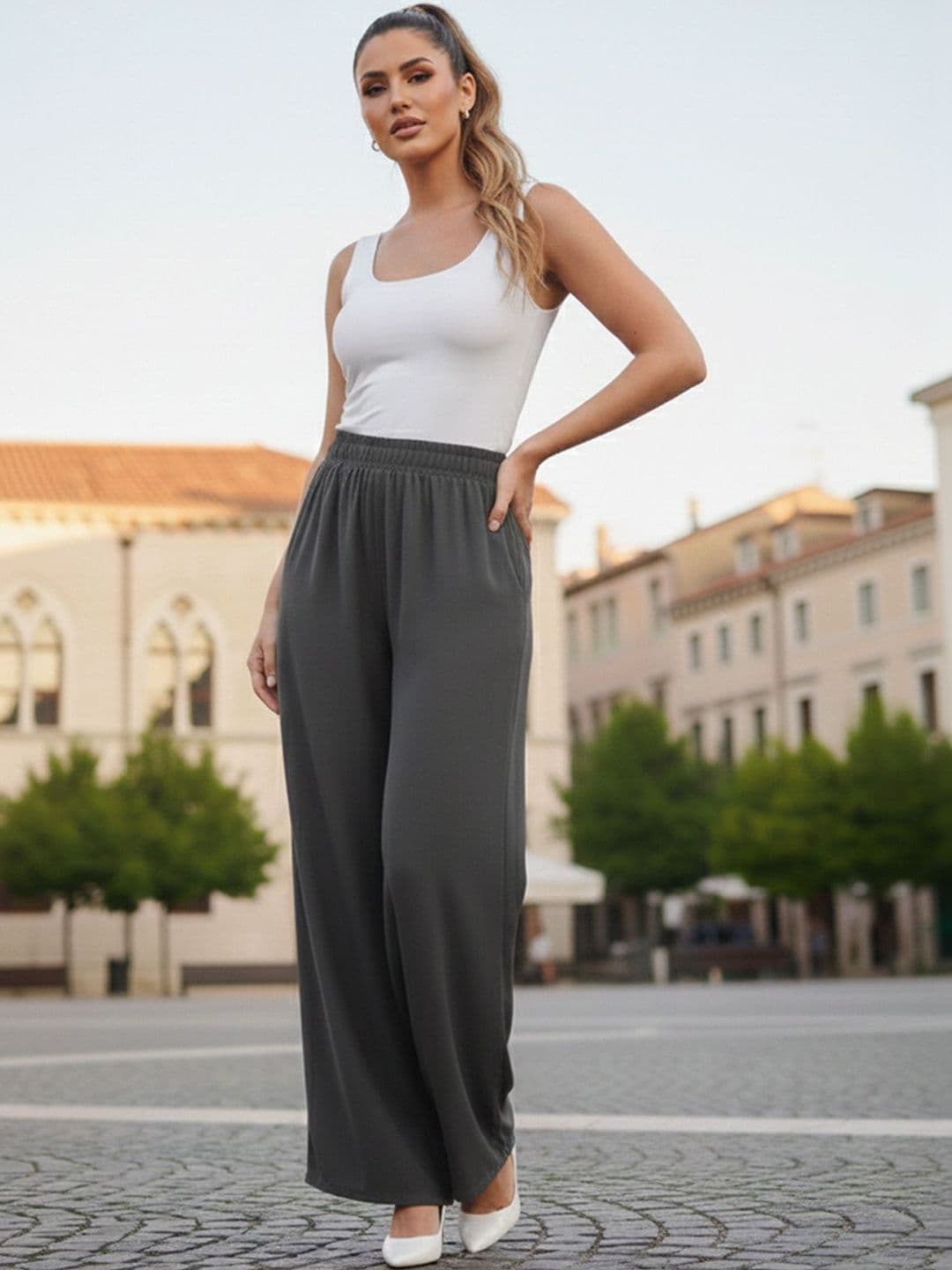 PYNK Women Chambray Palazzos - view 1