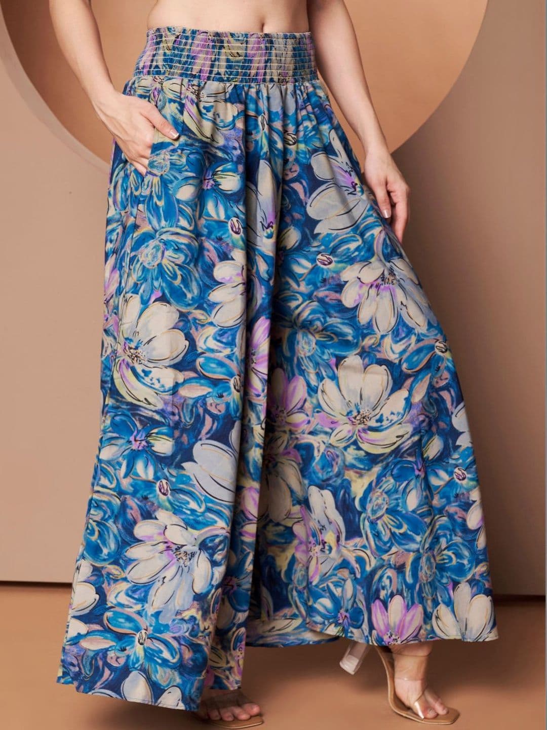 OTABU Women Floral Printed Flared Palazzos - view 1