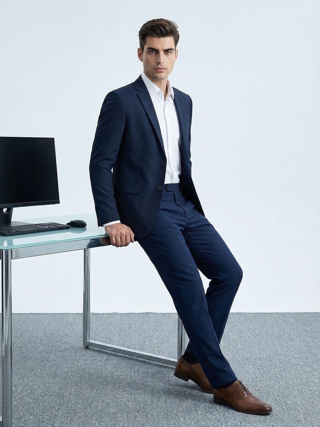 INVICTUS Self Design Single-Breasted Formal Blazer - view 1