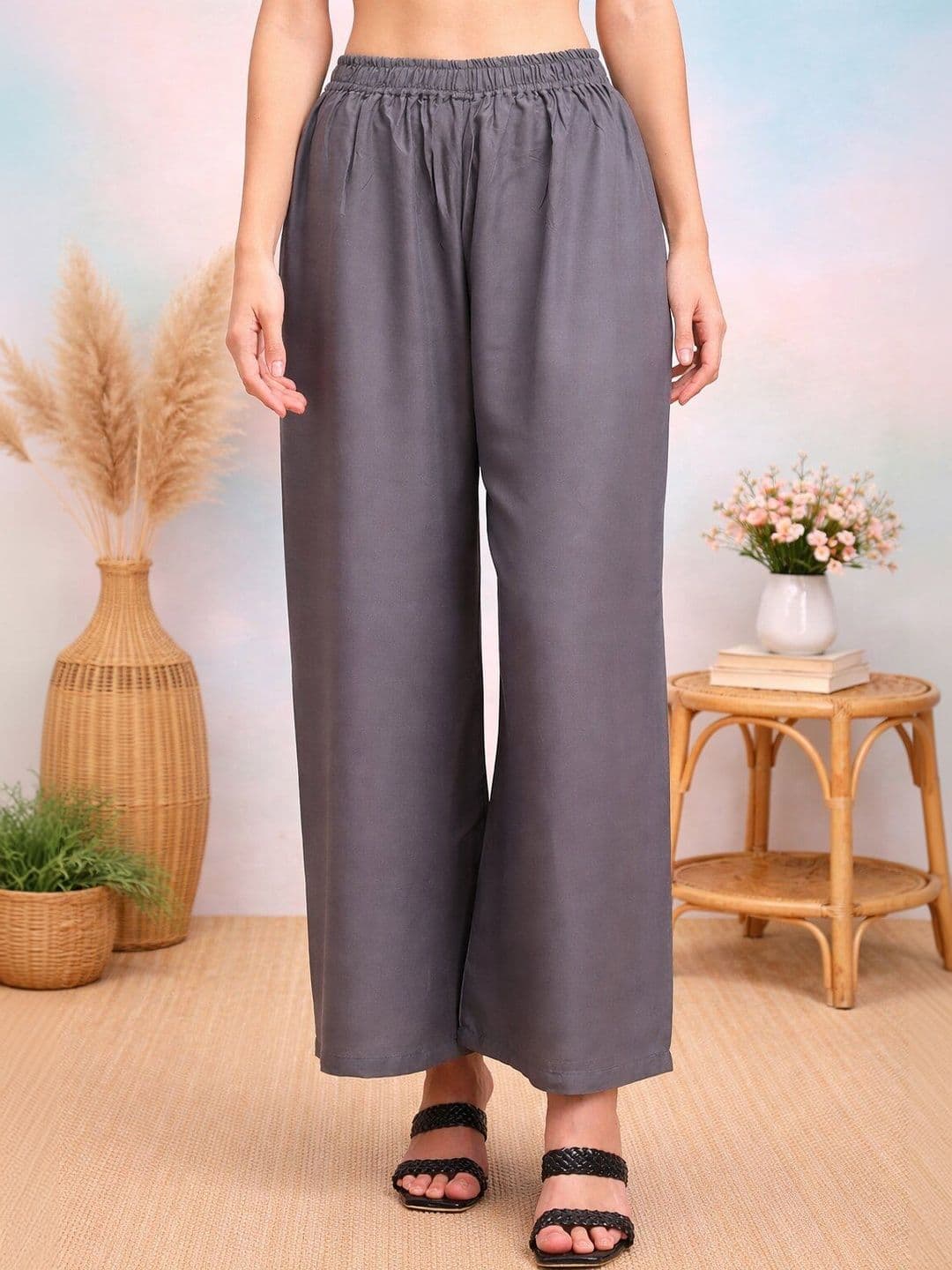 KALINI Women Flared Ethnic Palazzos - view 1