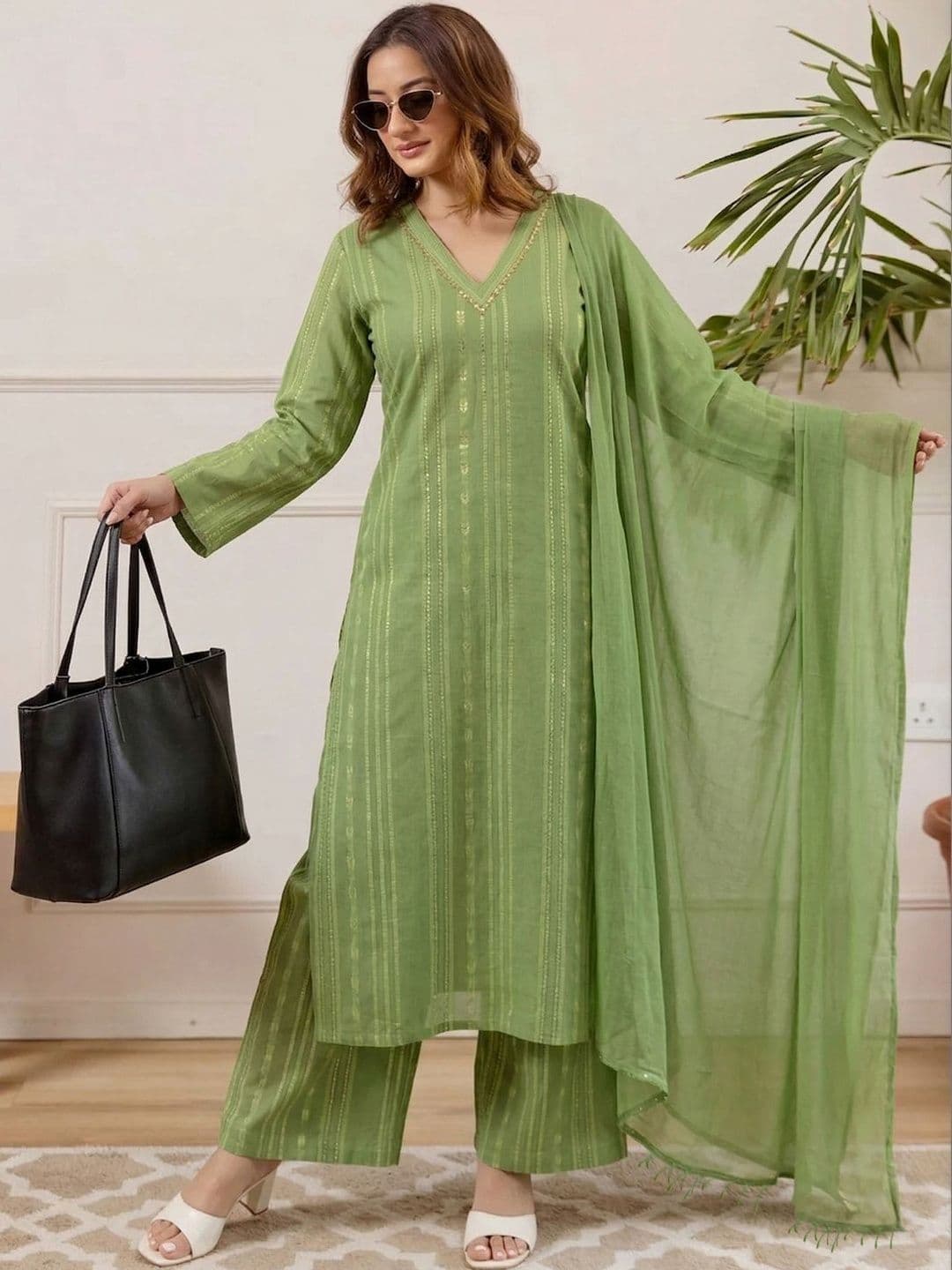 SZN Women Printed Regular Kurta with Trousers & With Dupatta - view 1