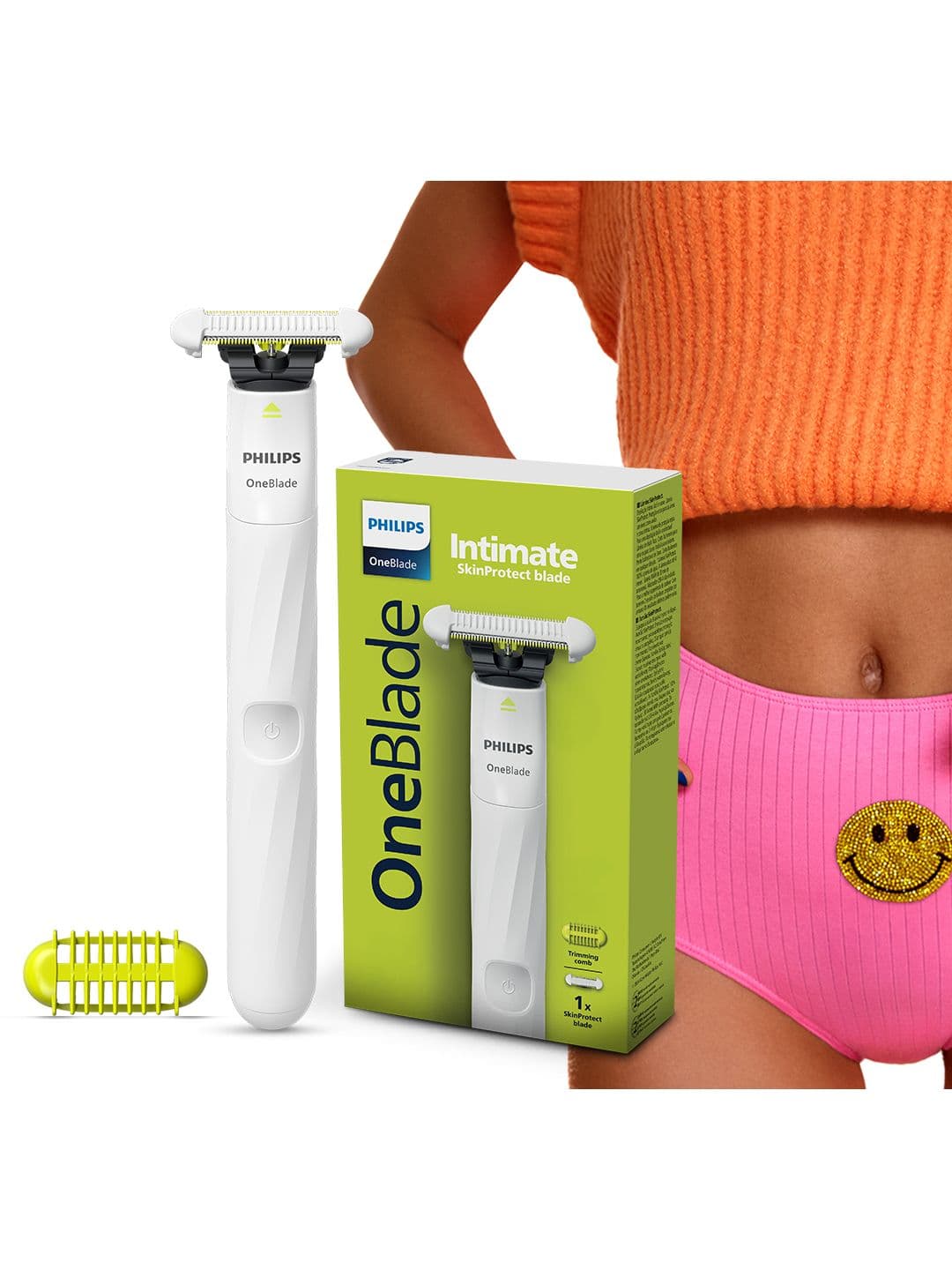 Philips OneBlade Intimate Bikini, Underarm & Body Trimmer & Razor for Women - QP1924/20