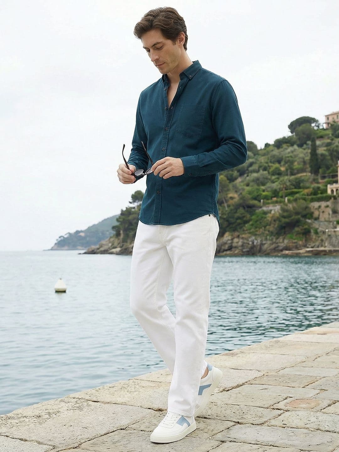 Mast & Harbour Button-Down Collar Pure Cotton Casual Shirt - view 1