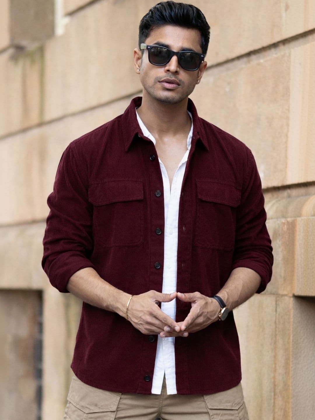 CHROVEL Men Corduroy Jacket