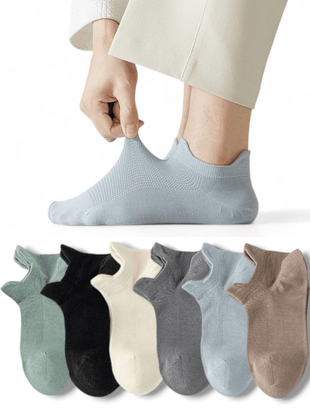PRASTHAN Men Pack of 5 Cotton Blend Ankle Length Socks - view 1