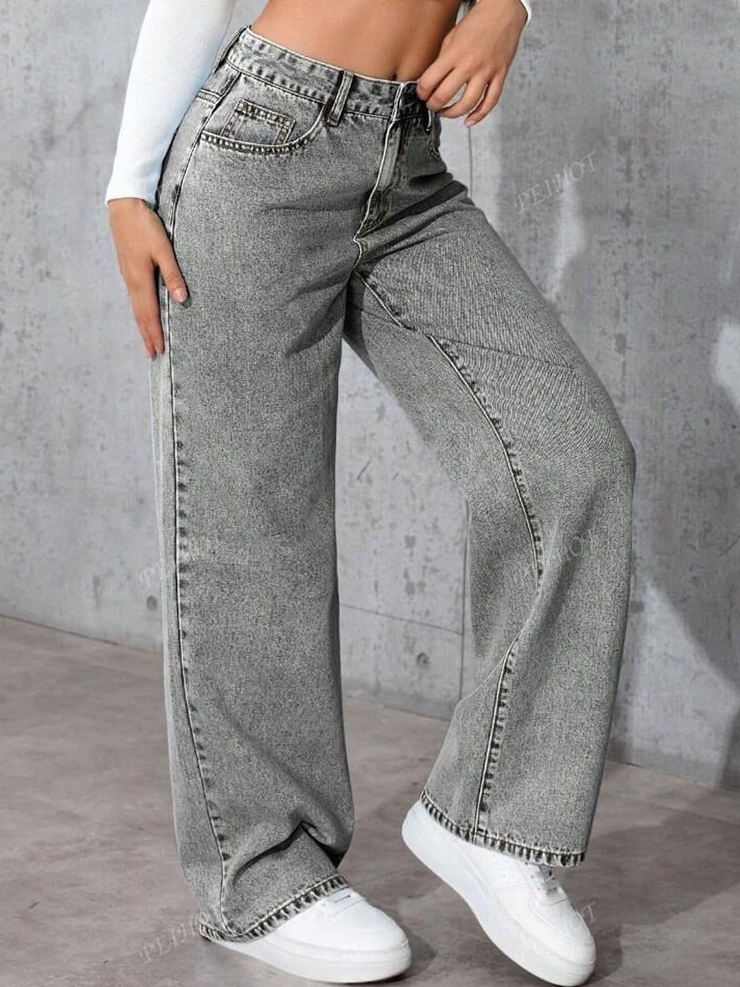 R.Code by The Roadster Life Co. Women Wide Leg High-Rise Stretchable Jeans - view 1