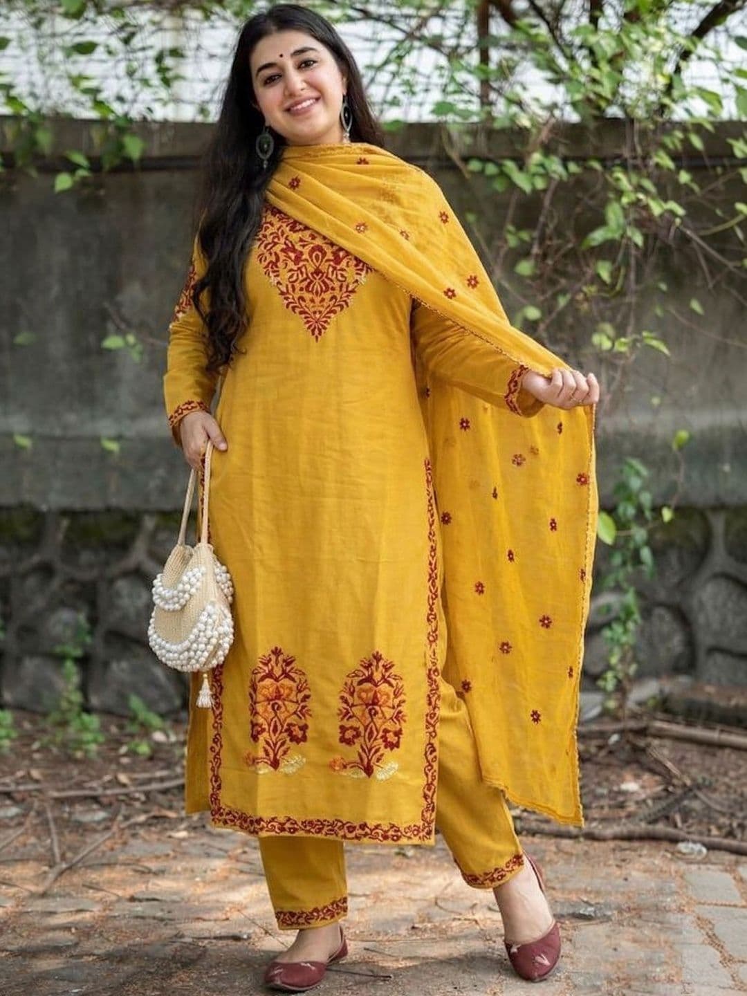 SZN Women Embroidered Regular Kurta with Trousers & With Dupatta - view 1