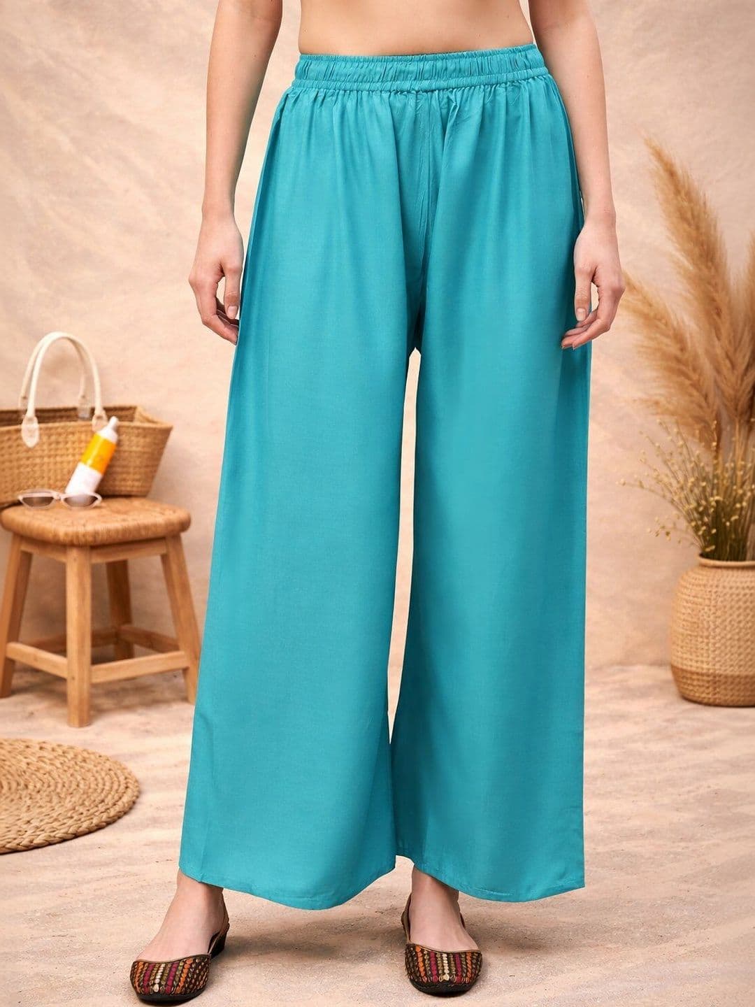 KALINI Women Flared Ethnic Palazzos - view 1