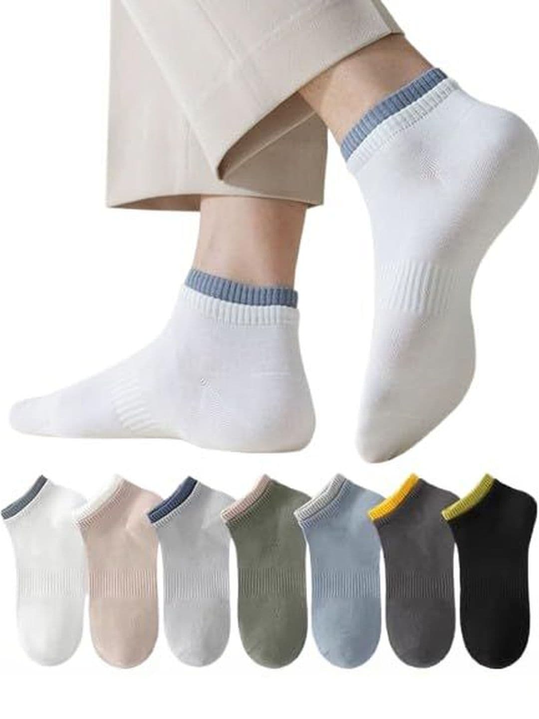 PRASTHAN Men Pack of 7 Cotton Ankle Length Socks - view 1
