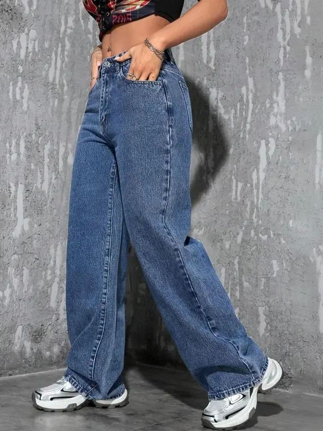 R.Code by The Roadster Life Co. Women Wide Leg High-Rise Light Fade Stretchable Jeans - view 1