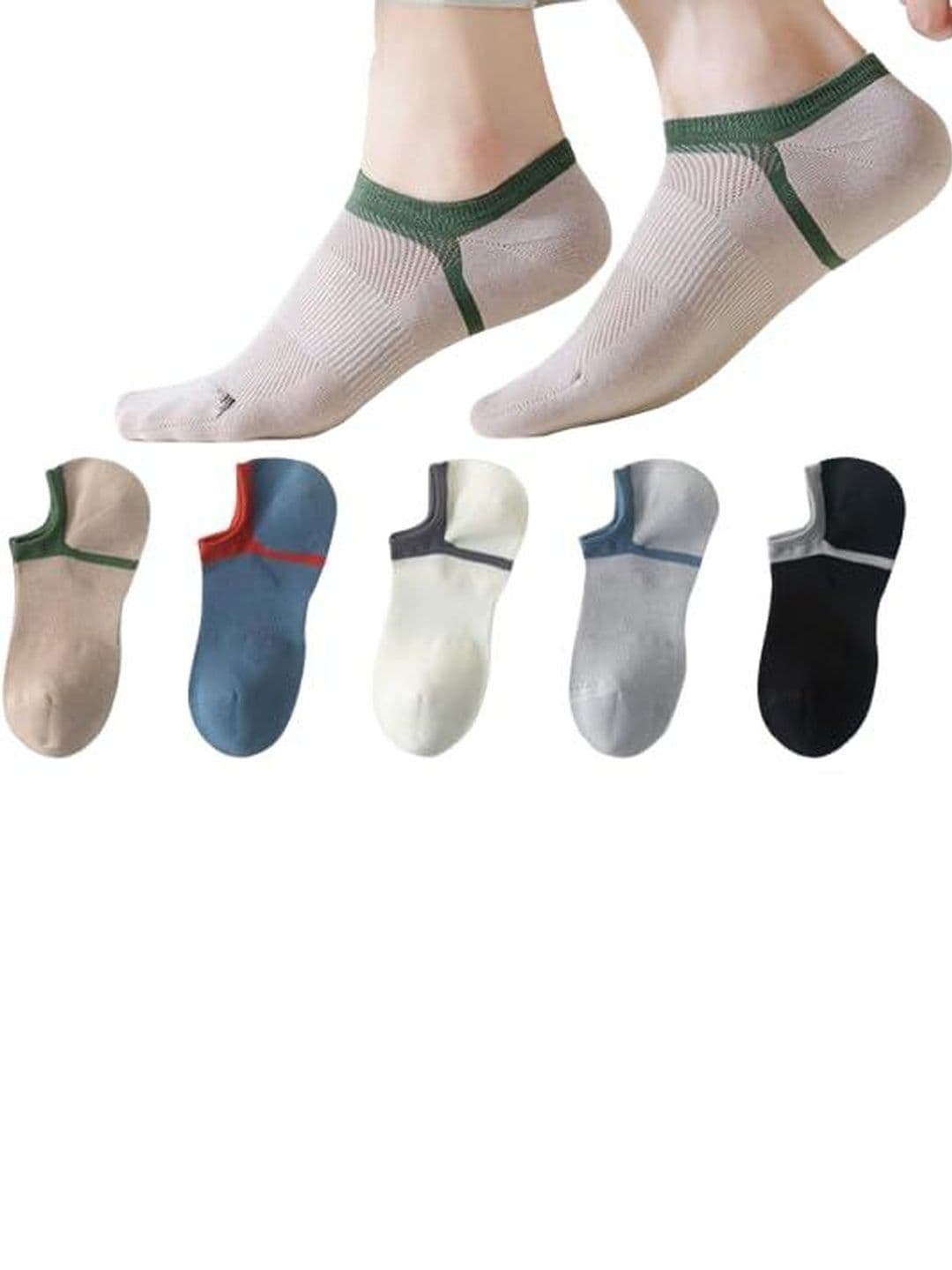PRASTHAN Men Pack of 5 Cotton Blend Ankle Length Socks - view 1