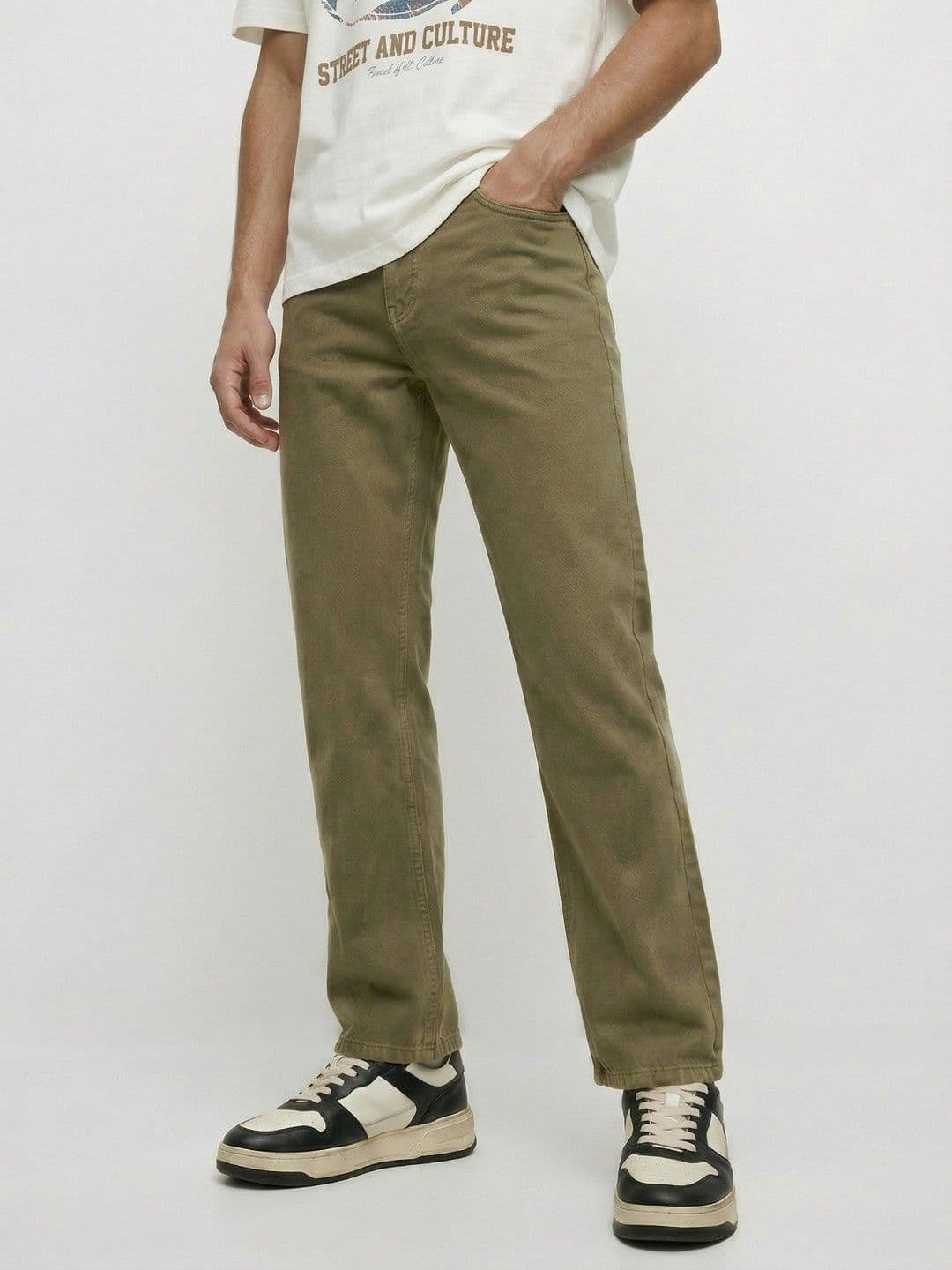 glitchez Men Straight Fit Pure Cotton Jeans - view 1