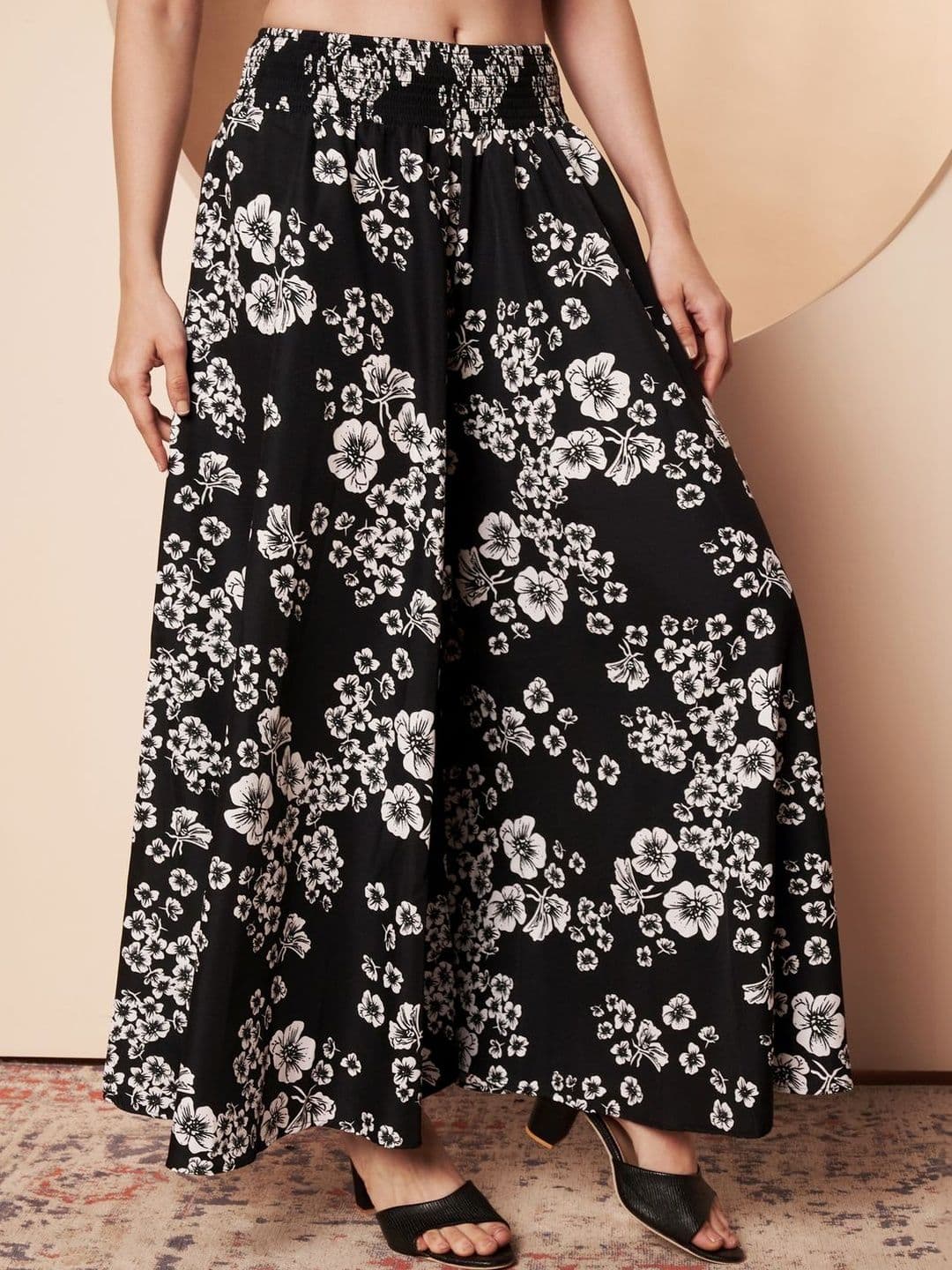 OTABU Women Floral Printed Flared Palazzos - view 1