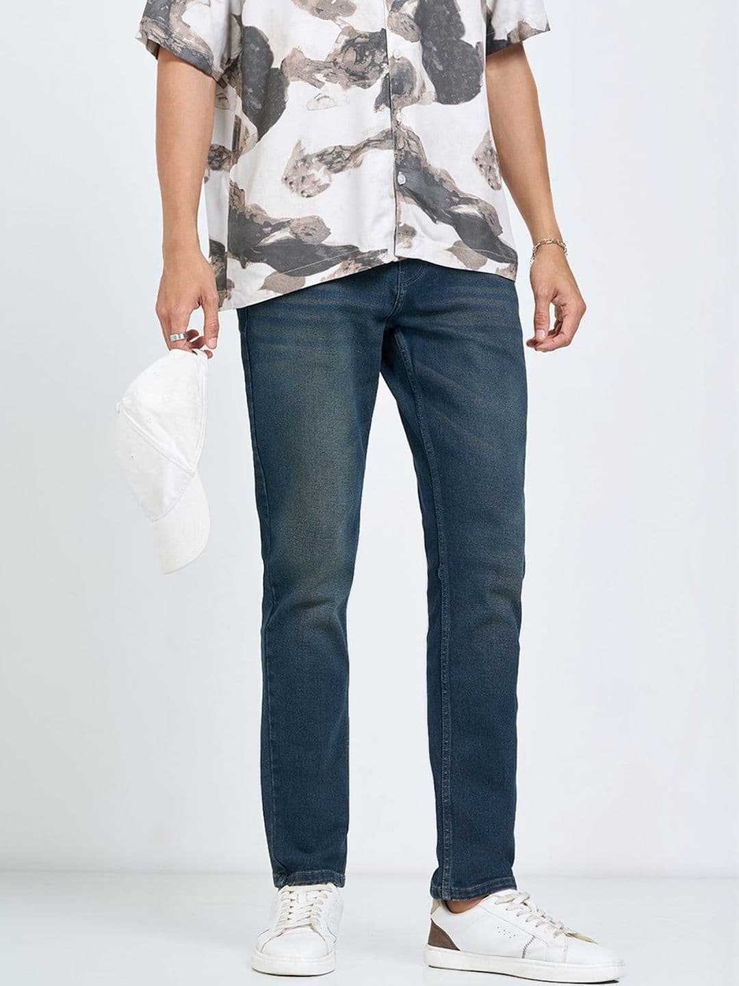 SF JEANS by Pantaloons Men Slim Fit Mid-Rise Light Fade Jeans - view 1