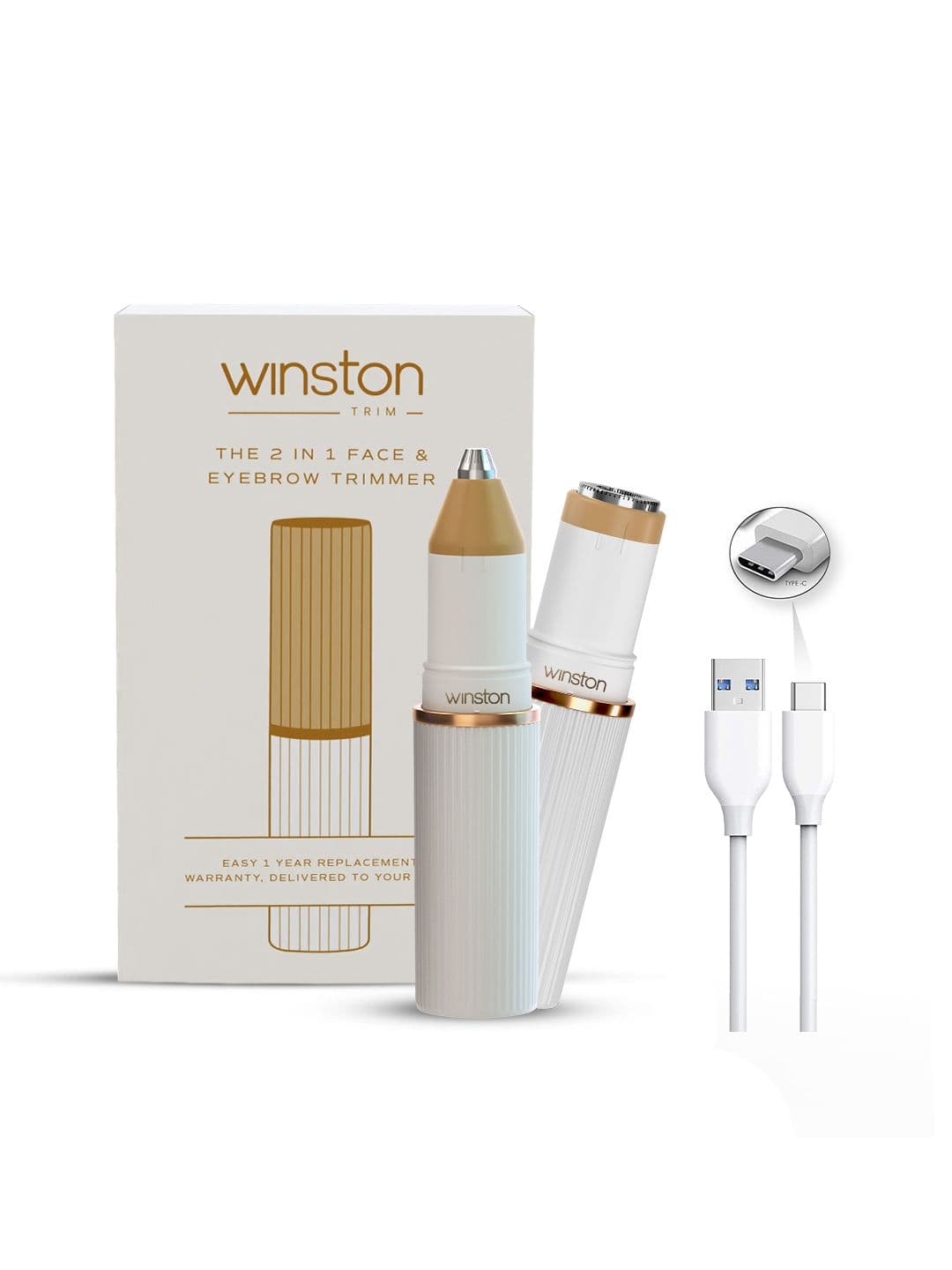 WINSTON Rechargeable 2-in-1 Face and Eyebrow Trimmer for Women Facial Hair Removal - view 1