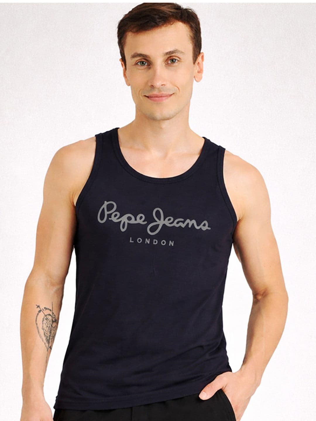 Pepe Jeans Printed Enriched Cotton Gym Vest