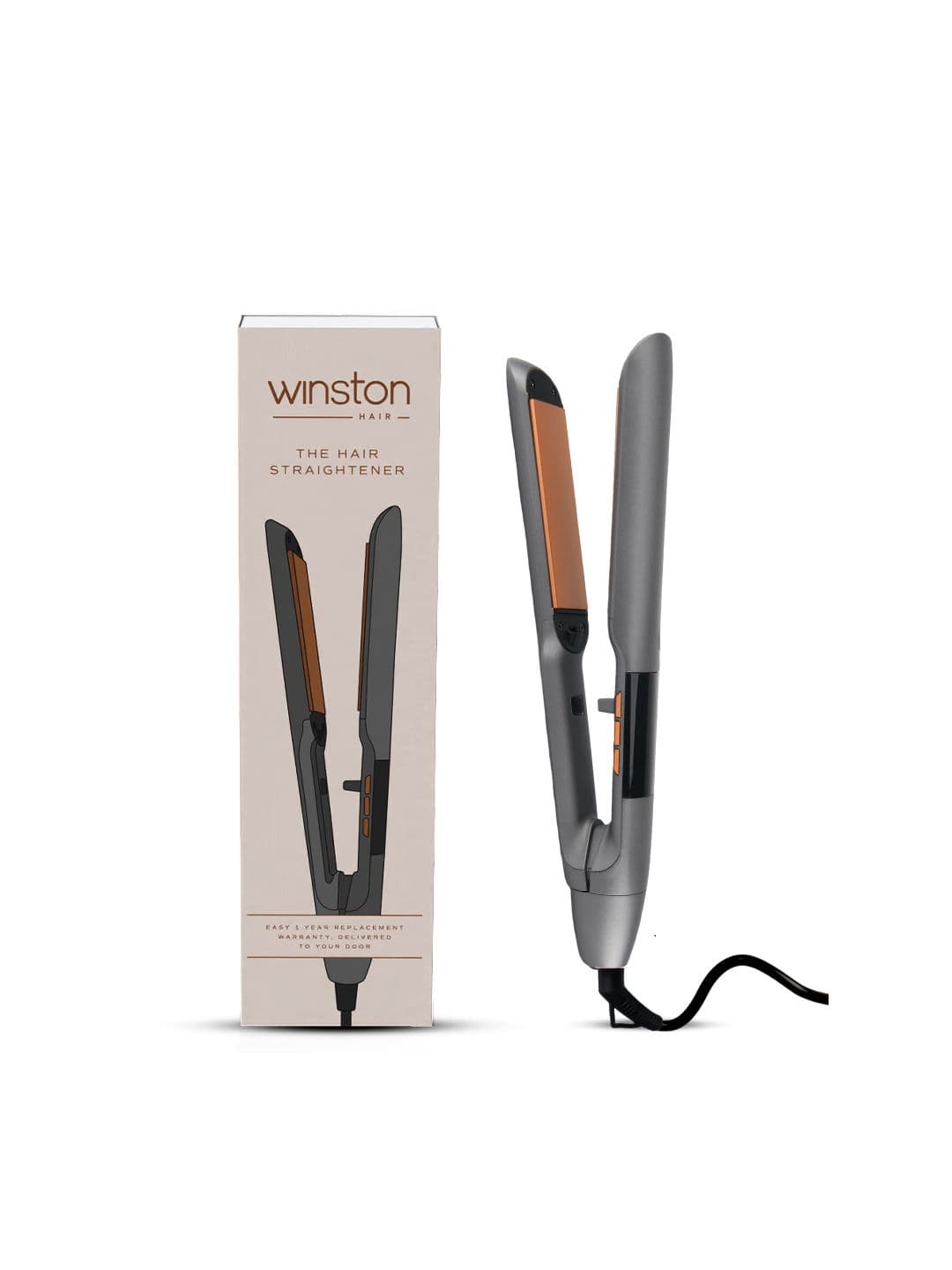 WINSTON Hair Straightener With Titanium Ceramic Plates - Grey - view 1