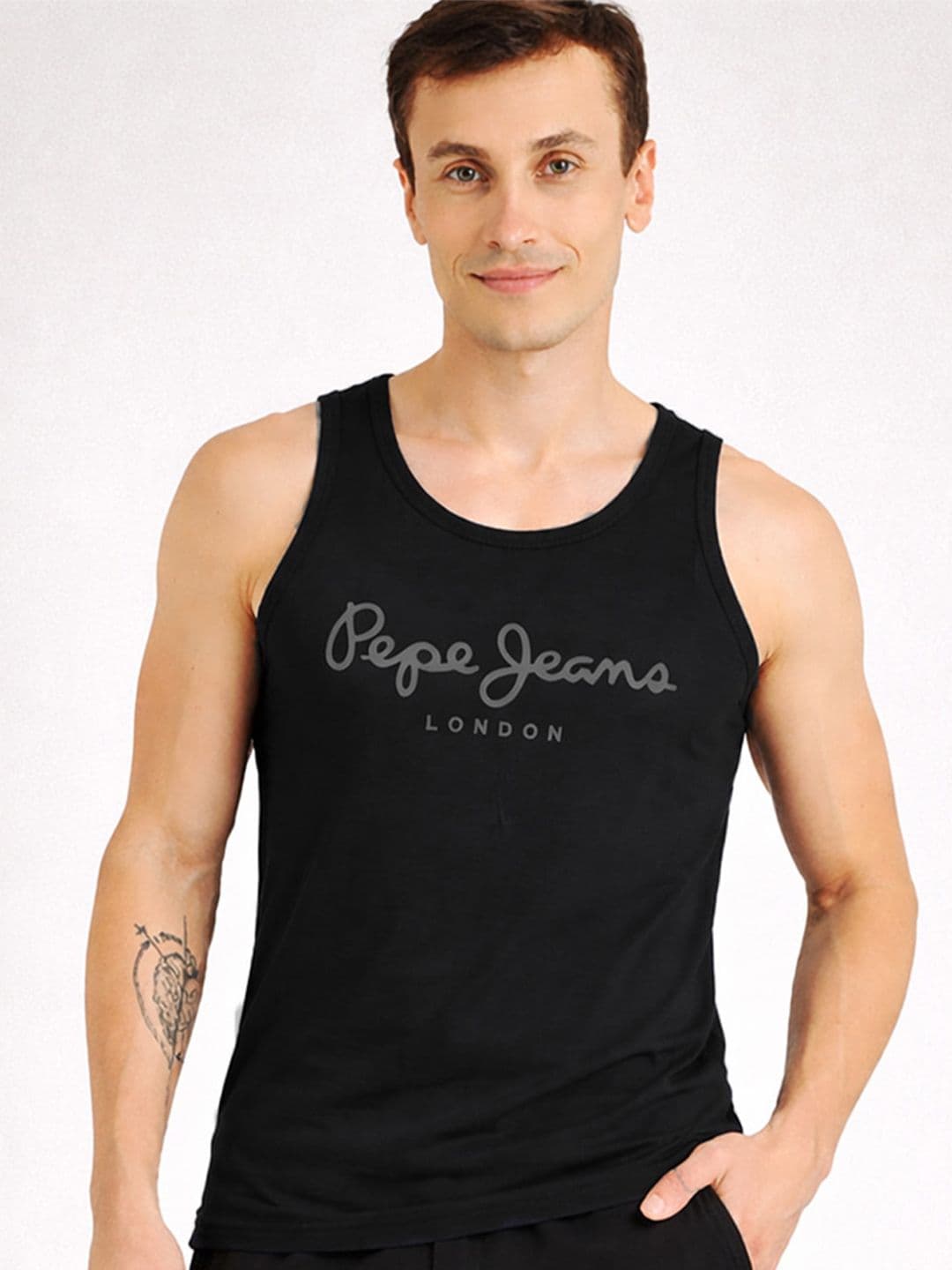 Pepe Jeans Printed Enriched Cotton Gym Vest