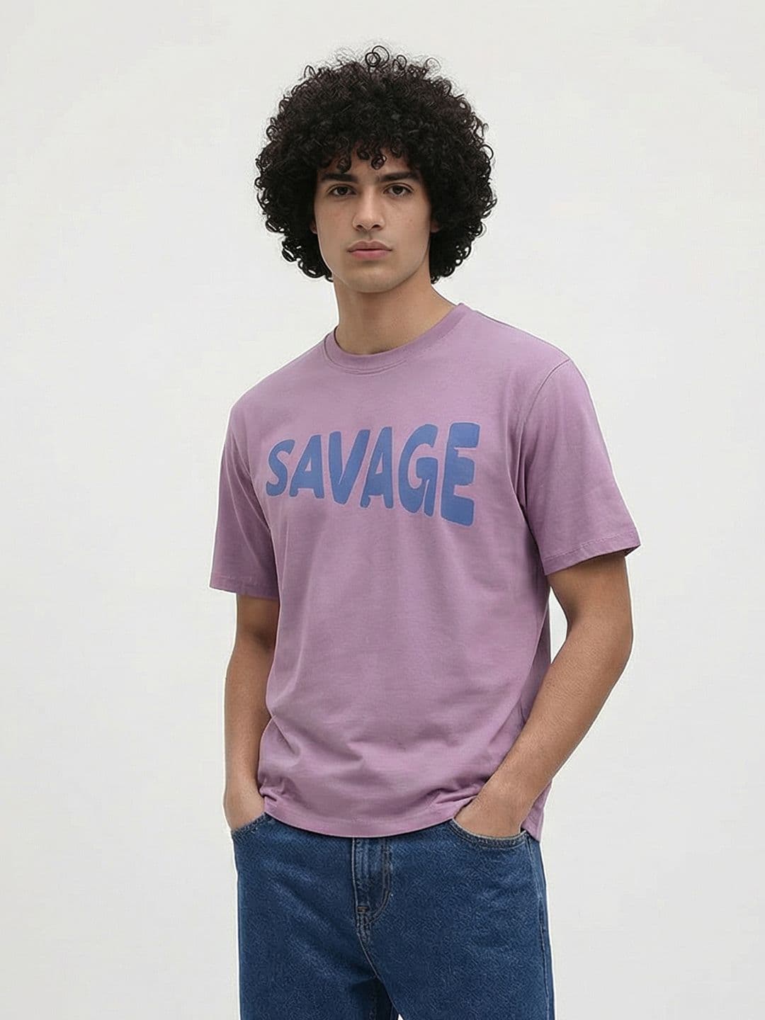 The Roadster Life Co. Typography Print Pure Cotton Relaxed Fit T-shirt - view 1