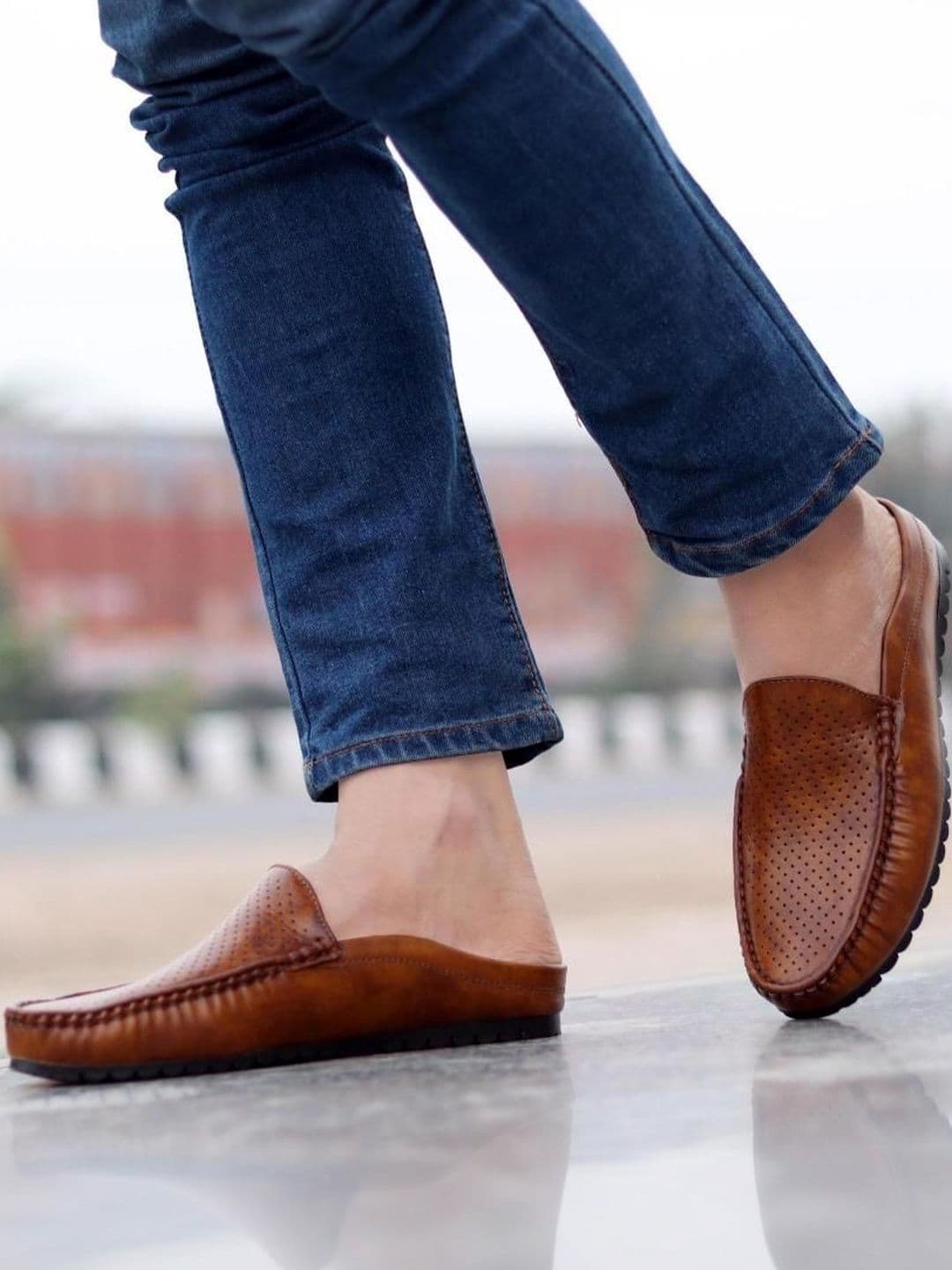 HERE&NOW Men Leather Round Toe Slip-On Loafers Formal Shoes - view 1