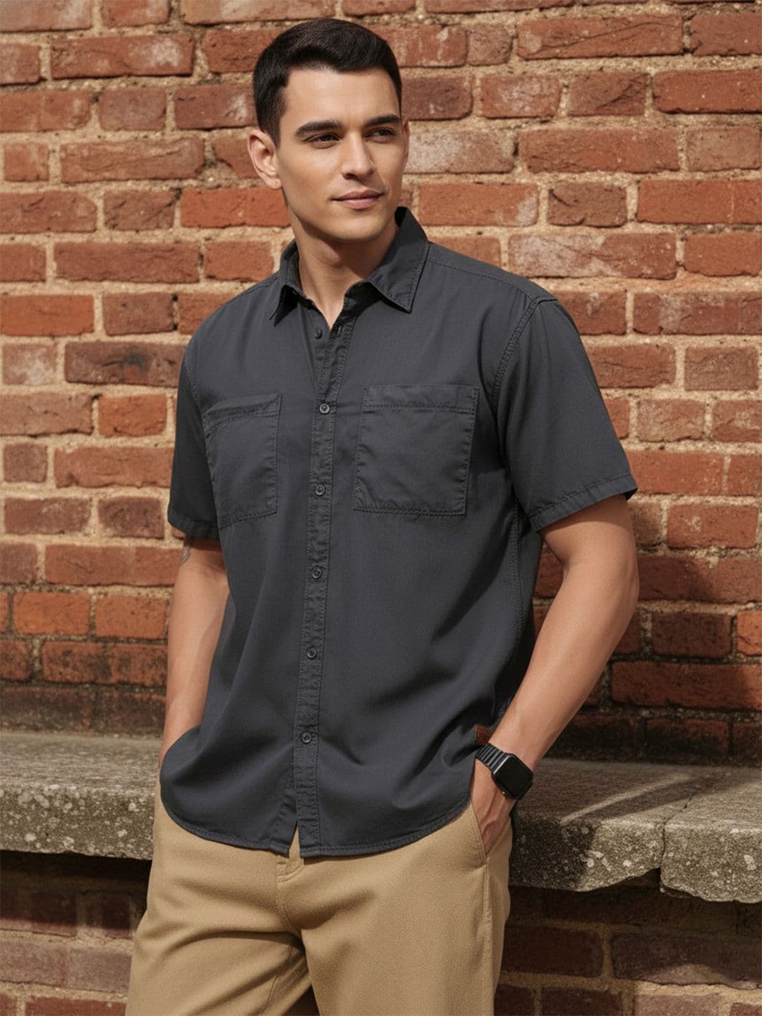 The Roadster Life Co. Pure Cotton Drop-Shoulder Sleeves Relaxed Fit Casual Shirt - view 1