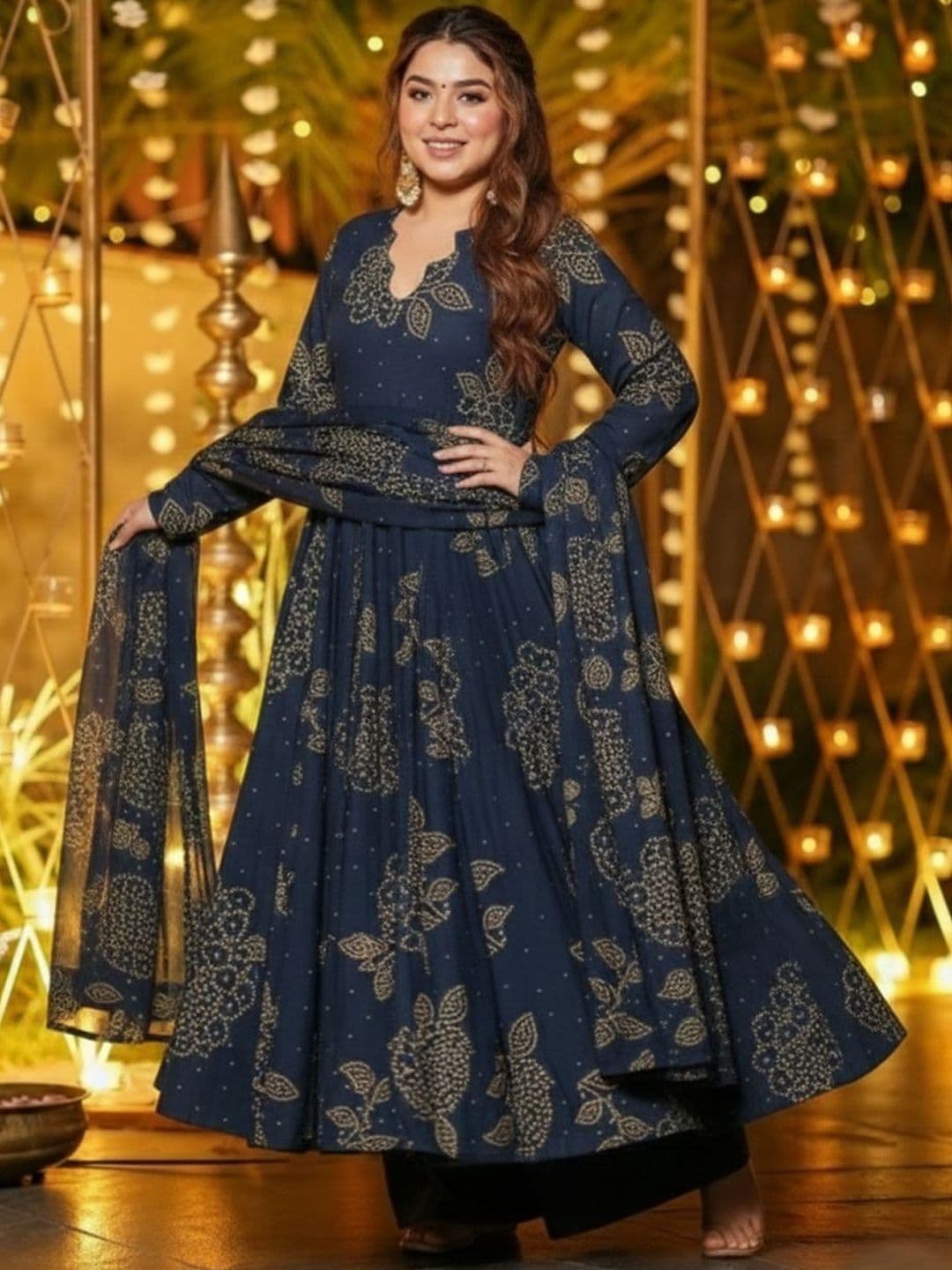 DIVASTRI Women Printed Regular Kurta with Palazzos & With Dupatta - view 1