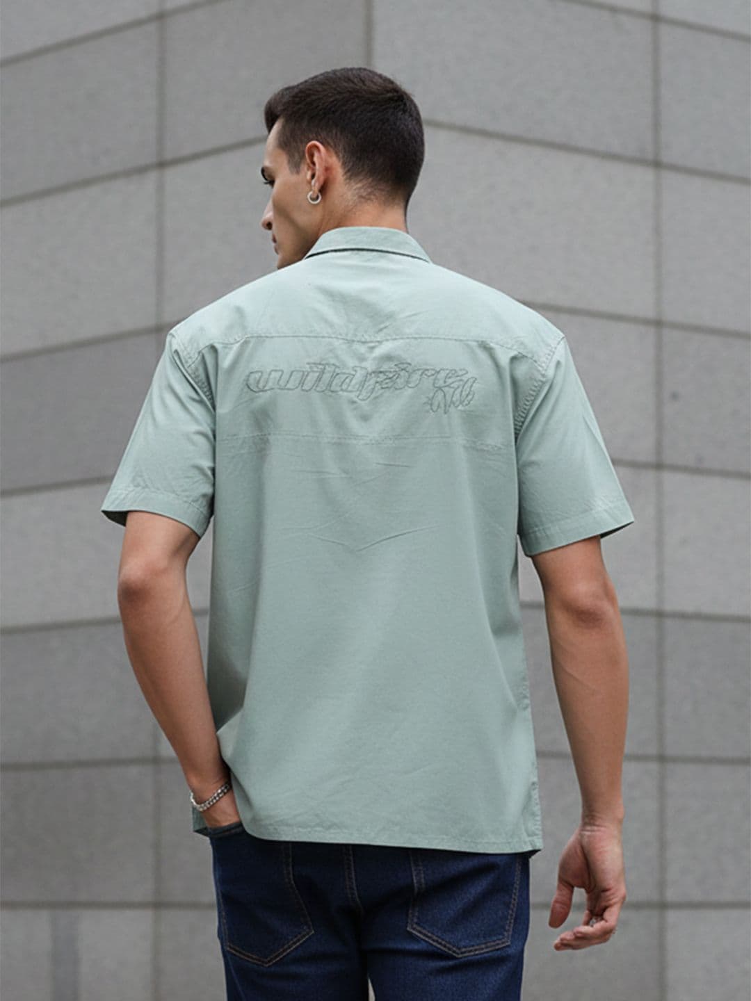 The Roadster Life Co. Cotton Embroidered Detail Opaque Relaxed Fit Casual Shirt - view 1