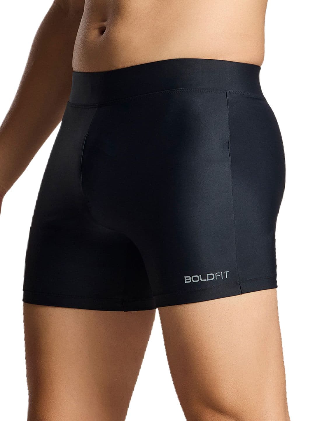 BOLDFIT Men Black Polyester Swim Bottoms - view 1