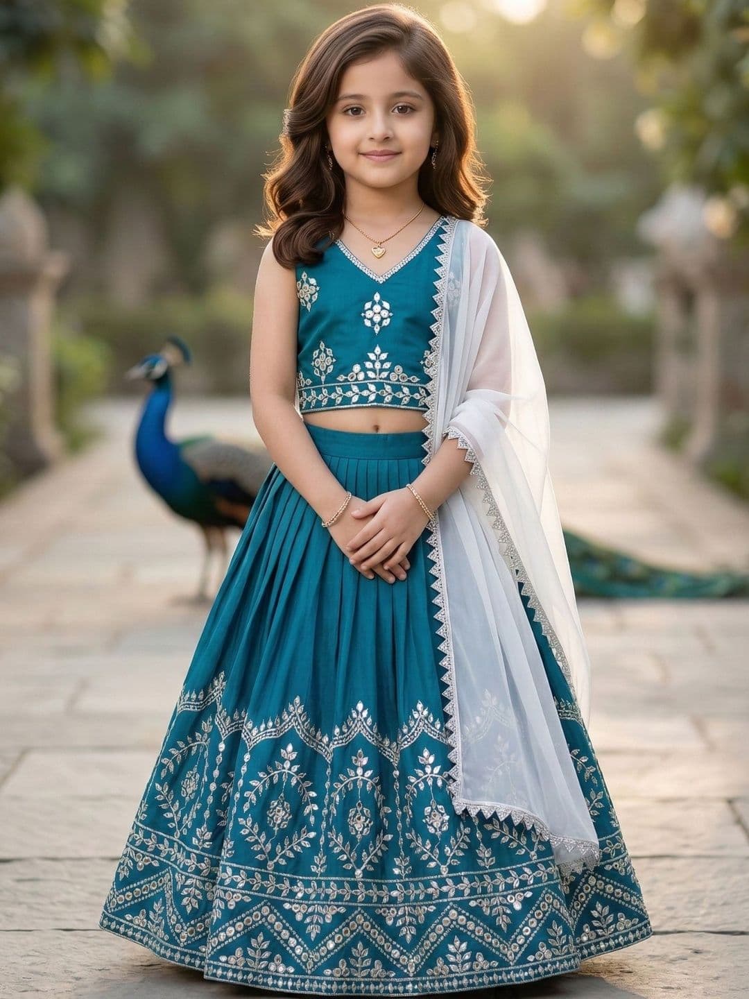 KALINI Girls Embellished Sequinned Ready to Wear Lehenga & Blouse With Dupatta - view 1