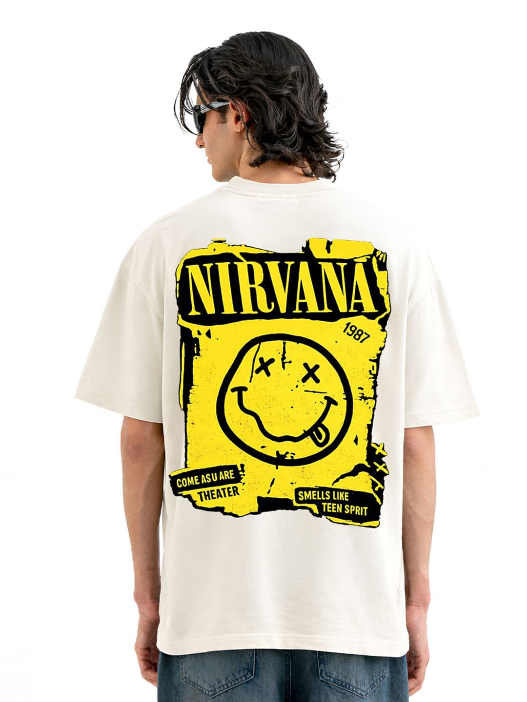 BDSQUARE Graphic Printed Round Neck Pure Cotton Oversized T-shirt - view 1