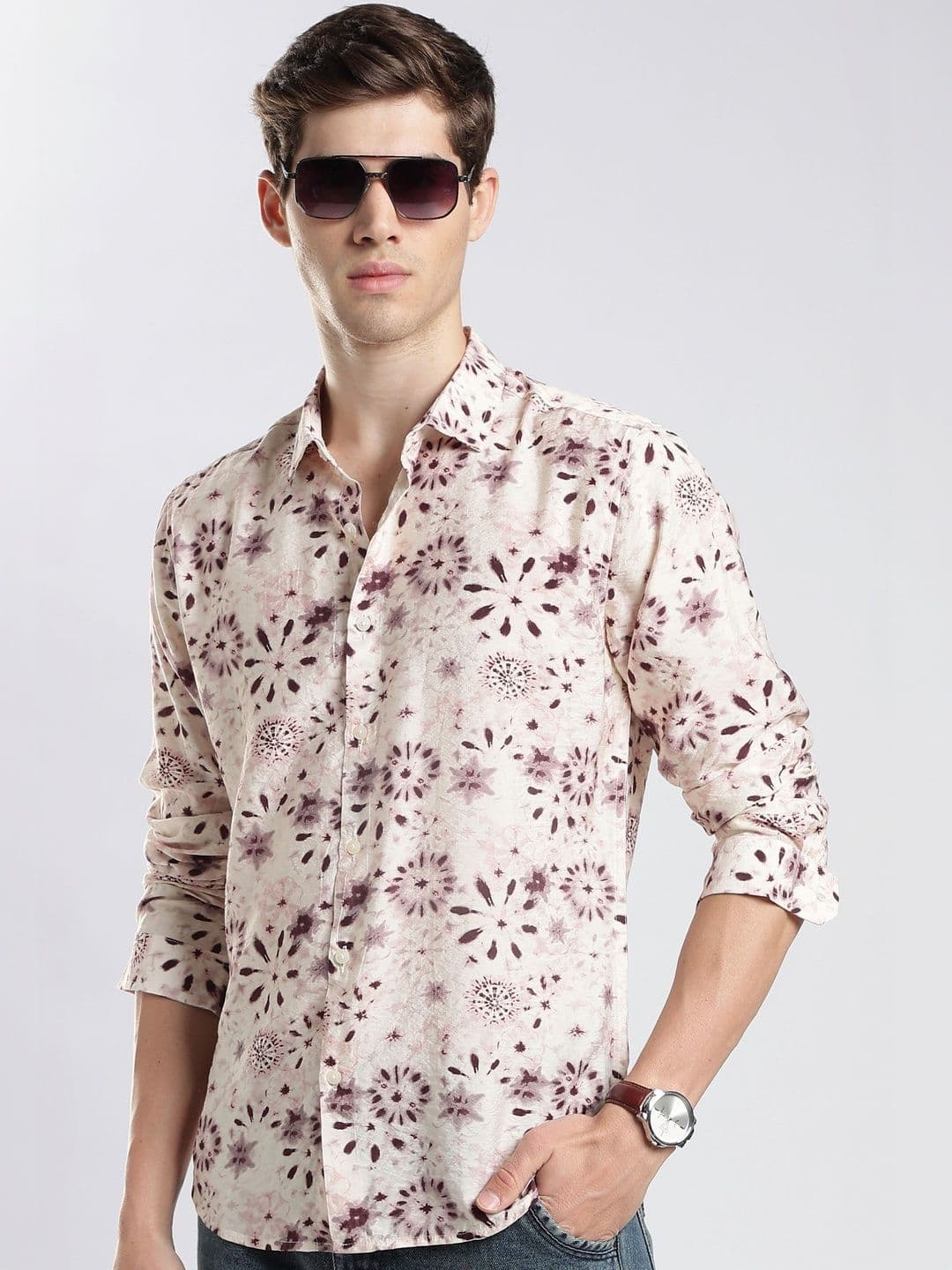 HERE&NOW Men Slim Fit Floral Printed Casual Shirt - view 1
